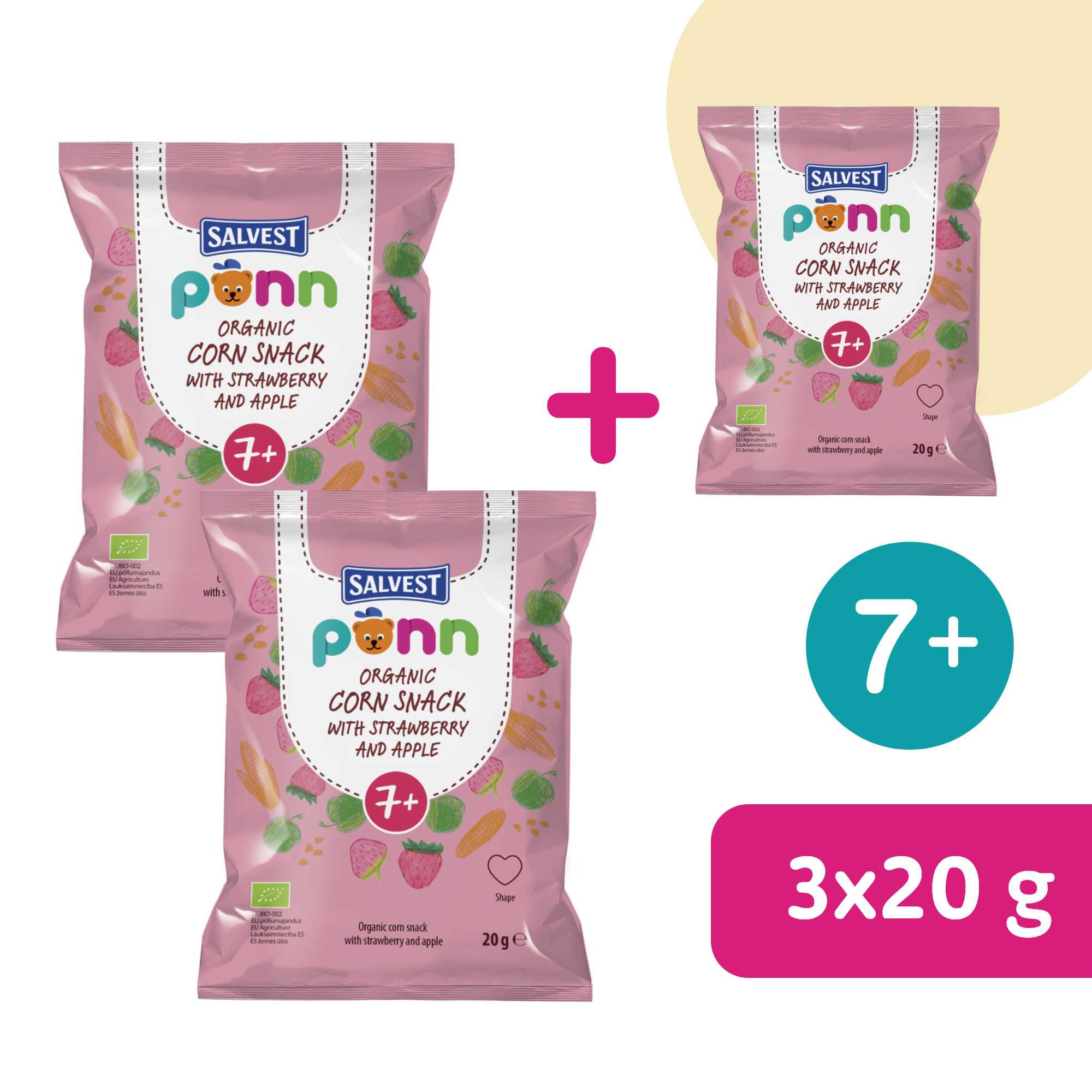 2+1 ZADARMO: SALVEST Põnn BIO Jahodové chrumky (20 g)