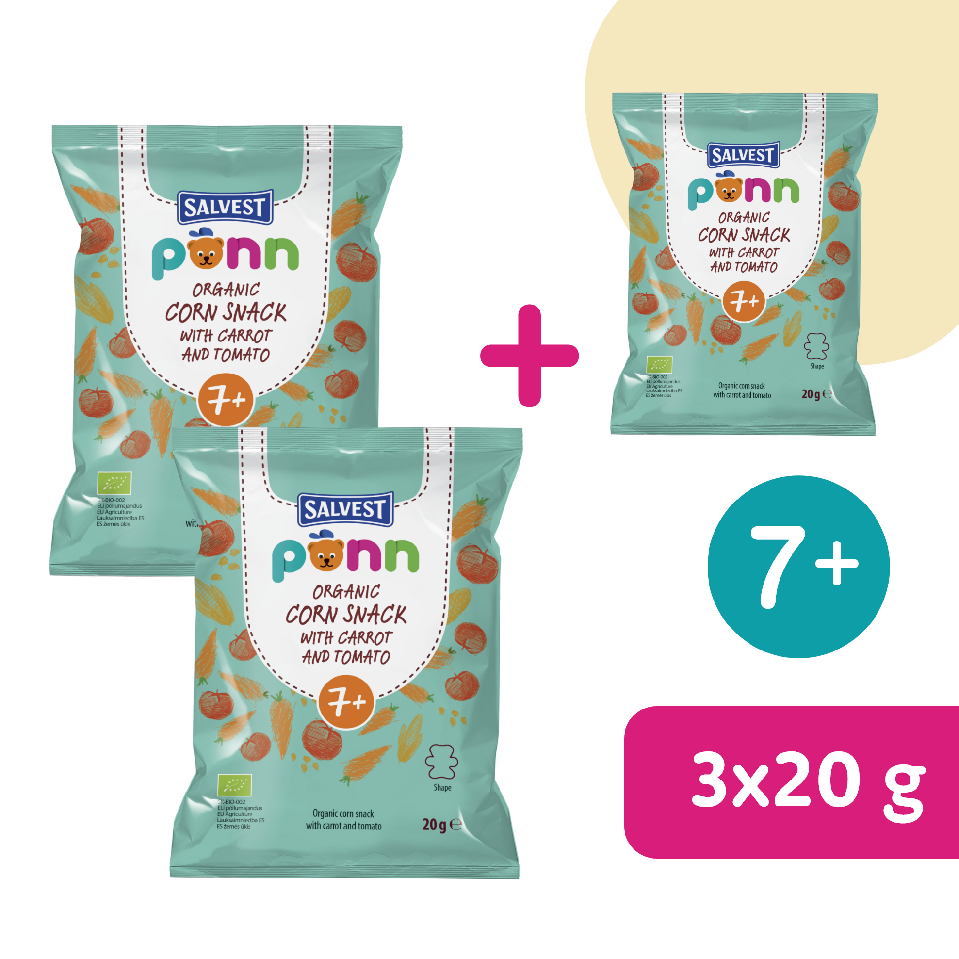 2+1 ZADARMO: SALVEST Põnn BIO Paradajkové chrumky (20 g)