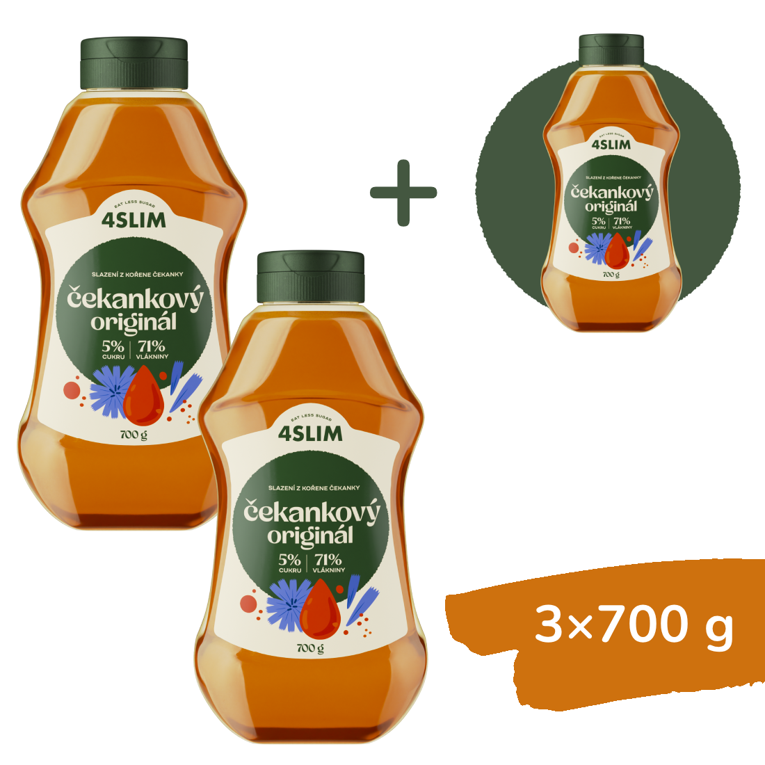 2+1 ZADARMO: 4Slim Čakankový originál (3x700 g)