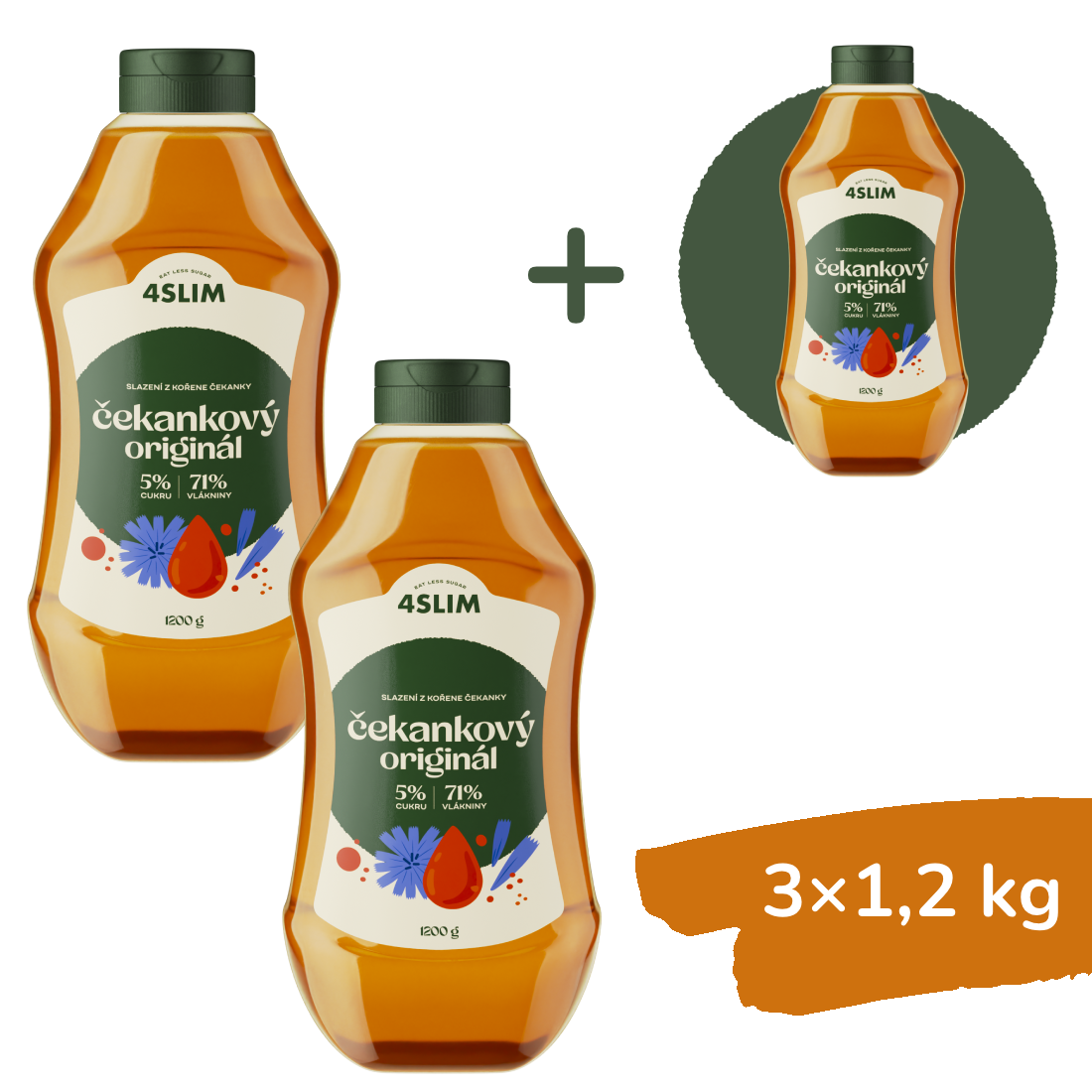 2+1 ZADARMO: 4Slim Čakankový originál (3x1,2 kg)