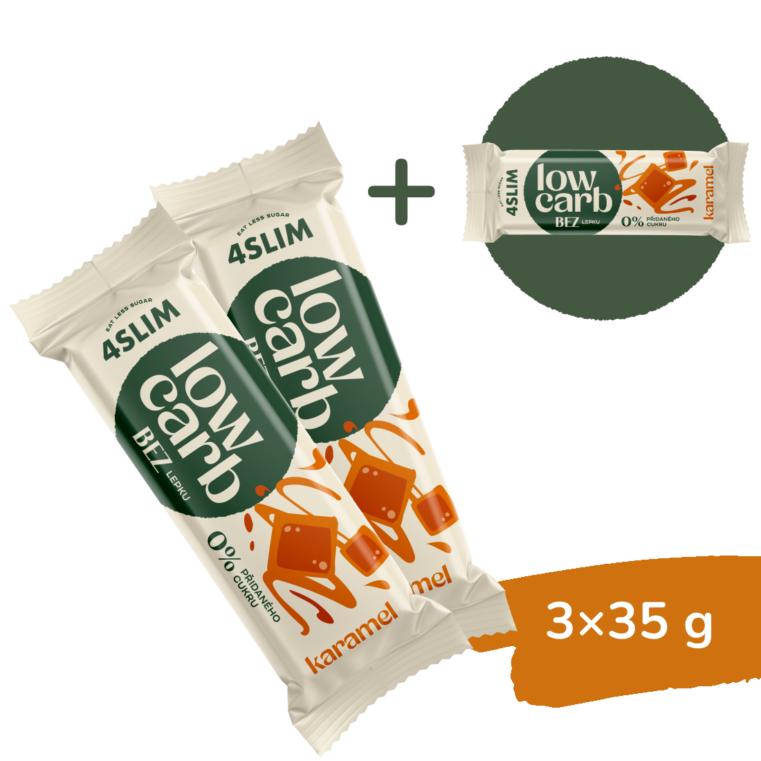 2+1 ZADARMO: 4Slim LOW CARB karamel (3x35 g)