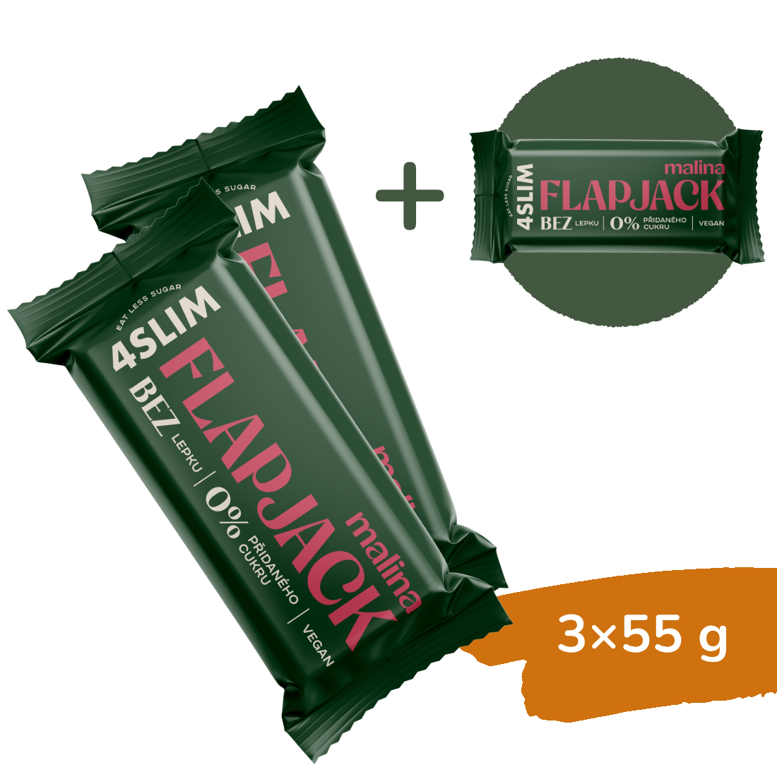 2+1 ZADARMO: 4Slim Flapjack malina (3x55 g)