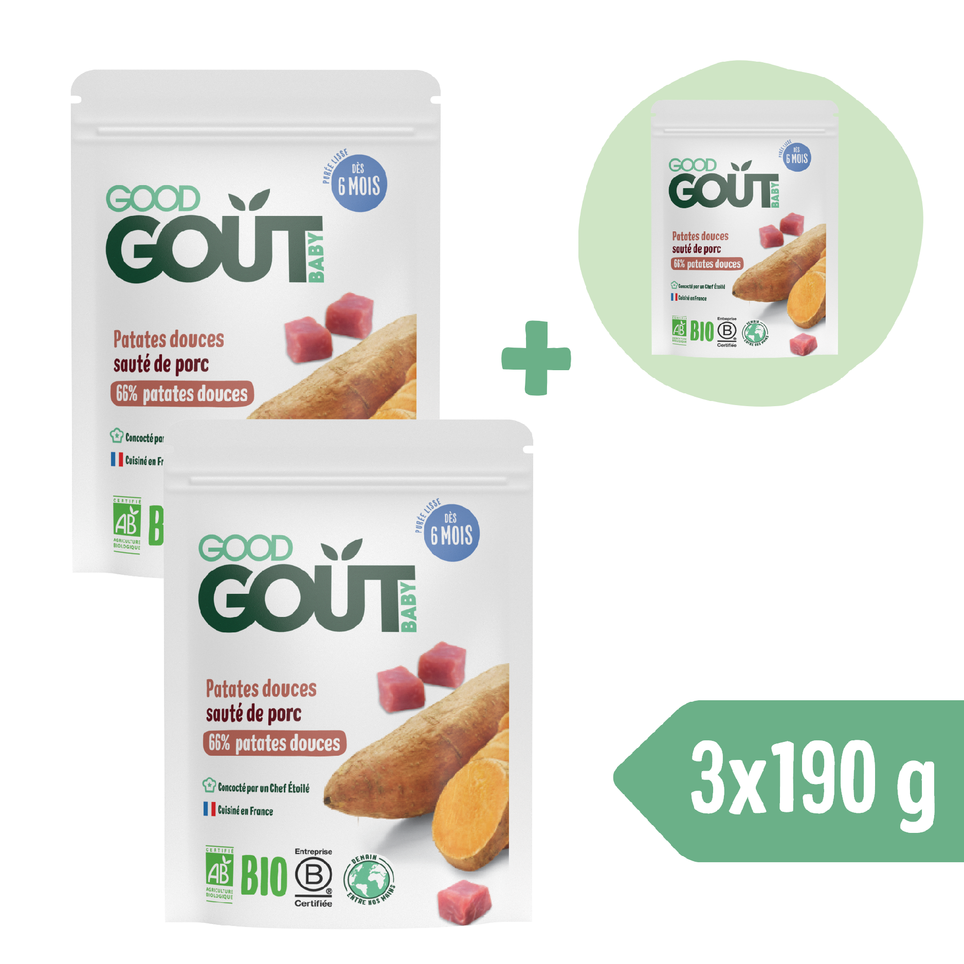 2+1 ZADARMO: Good Gout BIO Sladké zemiaky s bravčovým mäsom (190 g)