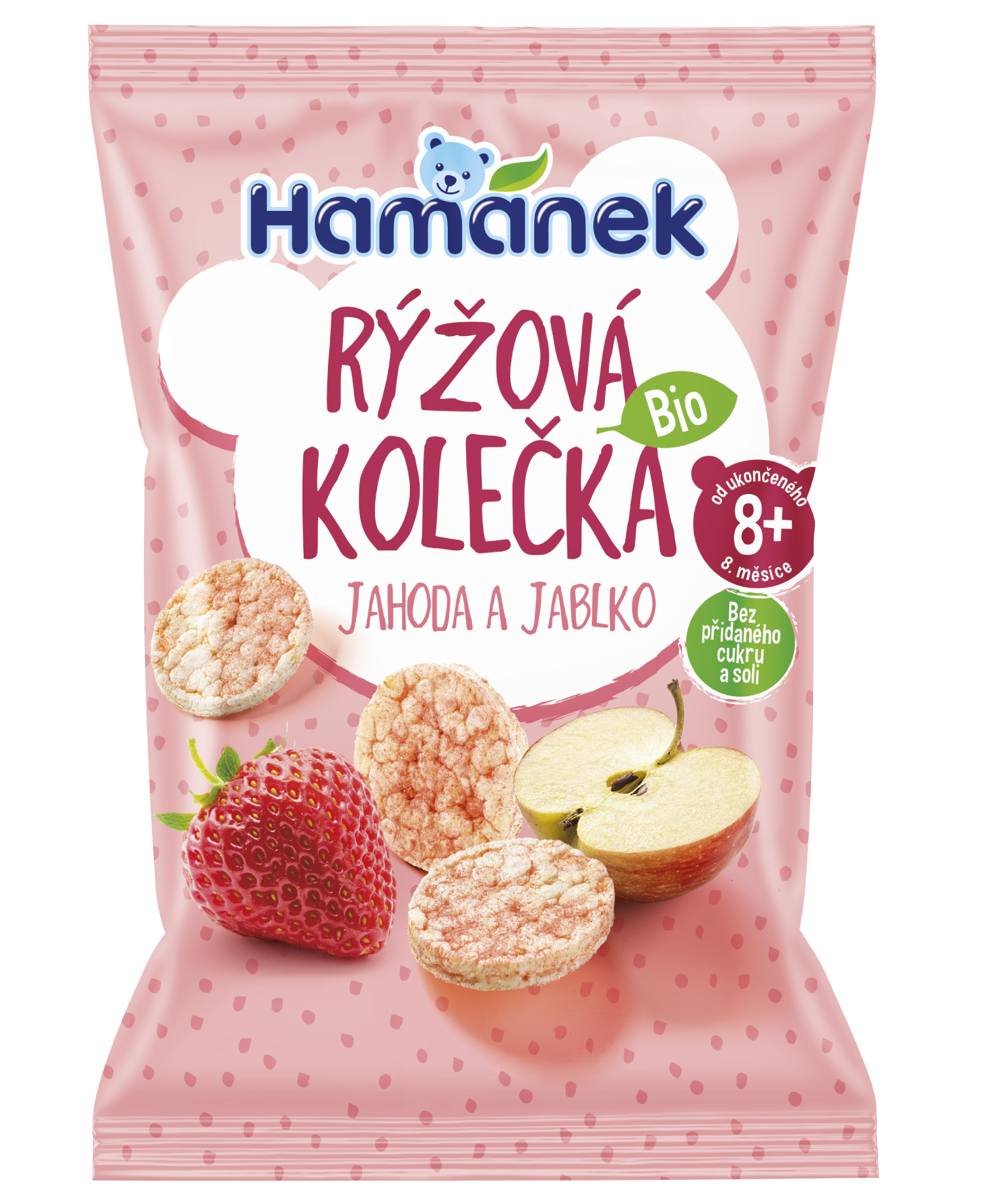 Hamánek BIO Ryžové kolieska jahoda a jablko 8m+ (35 g)