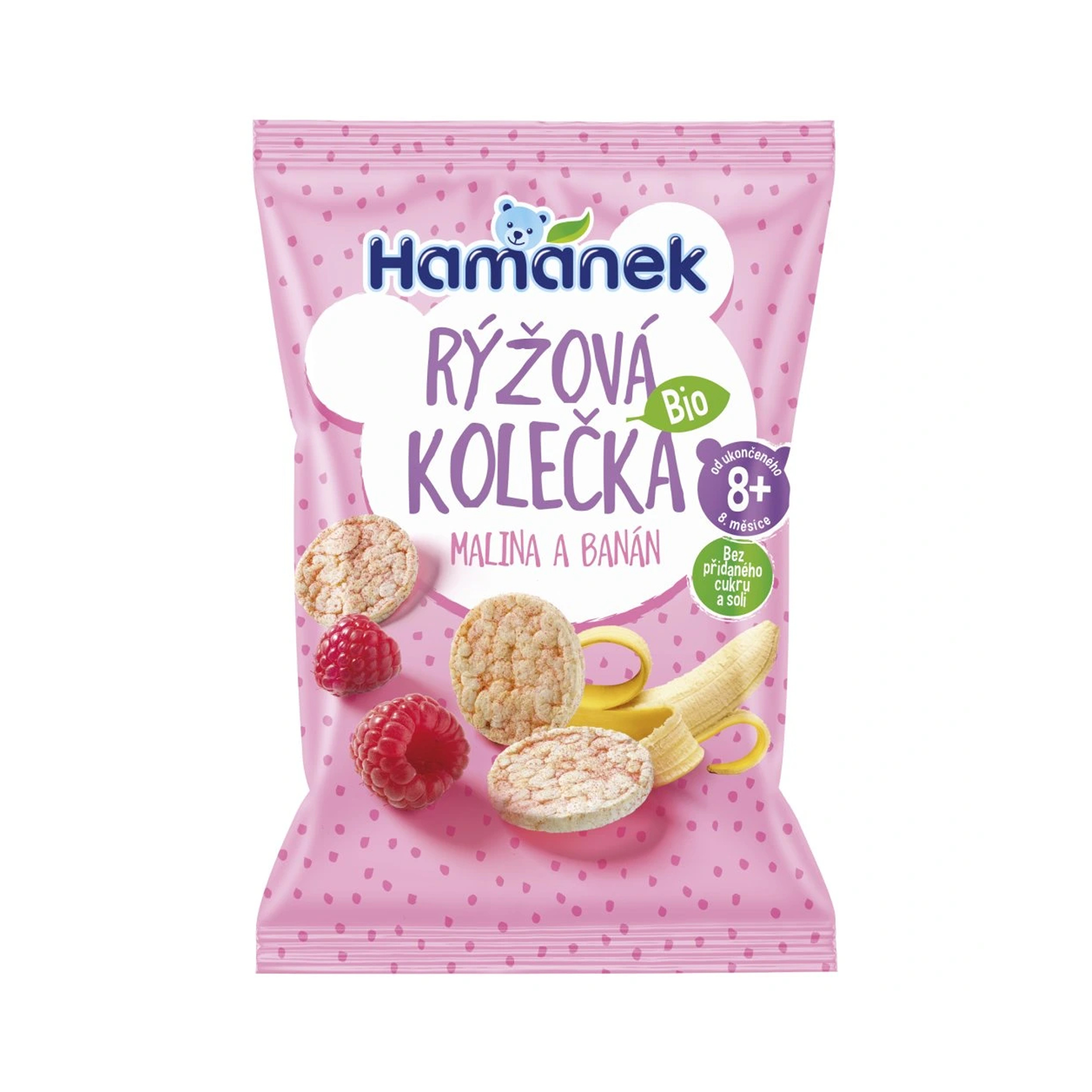 Hamánek BIO Ryžové kolieska malina a banán 8m+ (35 g)