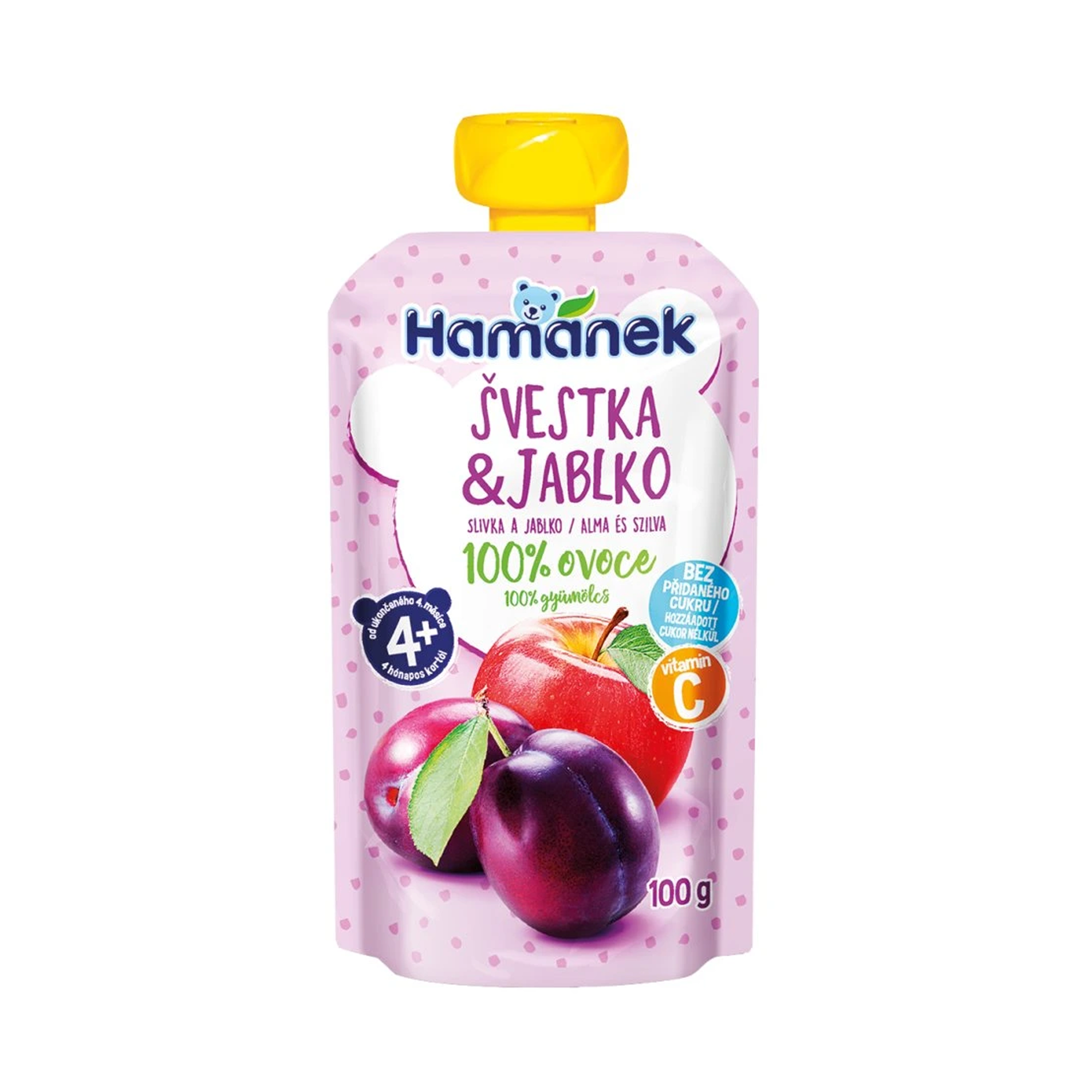 Hamánek Slivka a jablko 100% ovocie 4m+ (100 g)