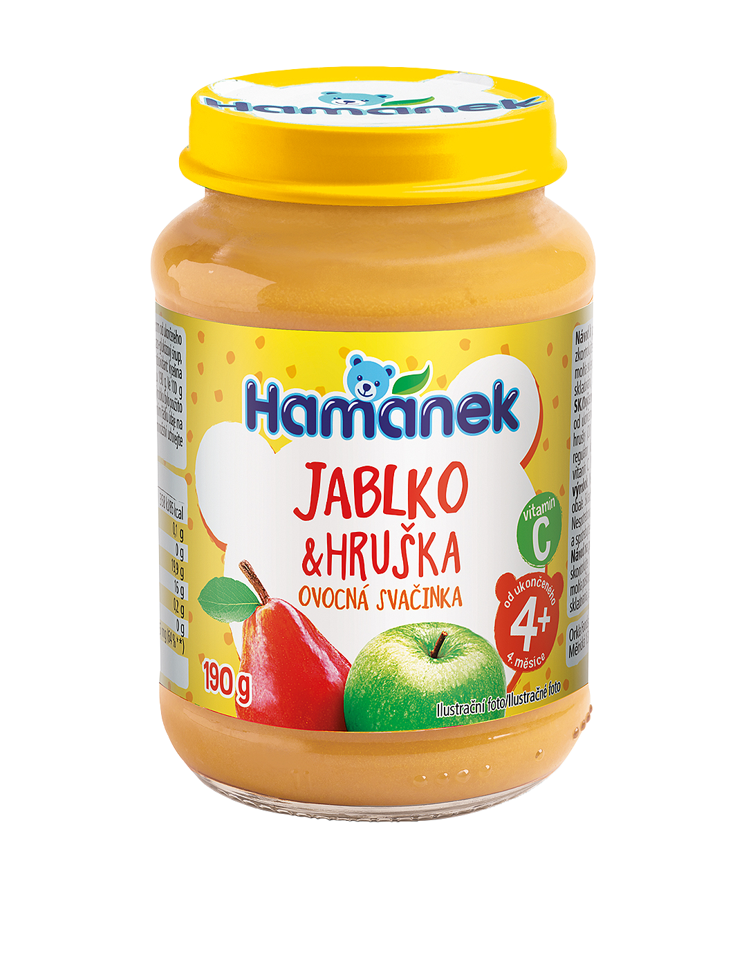 Hamánek Hruška a jablko ovocná desiata 4m+ (190 g)