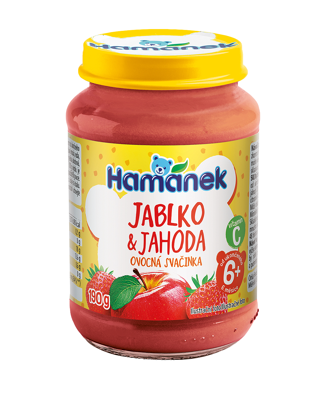 Hamánek Jahoda a jablko ovocná desiata 6m+ (190 g)