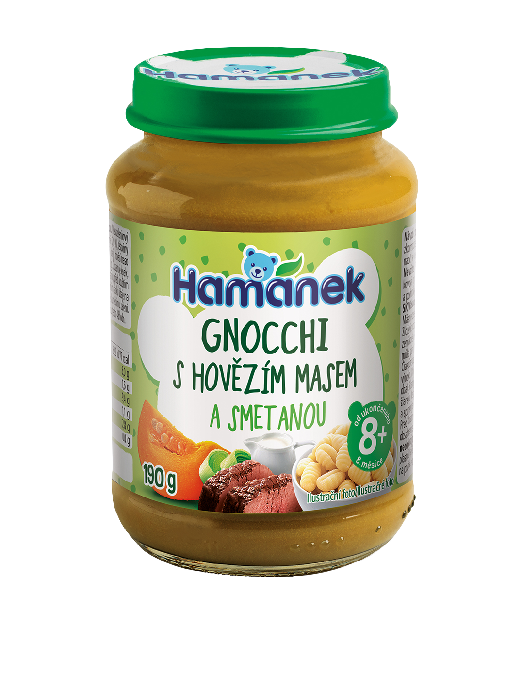 Hamánek Gnocchi s hovädzím mäsom v smotanovej omáčke 8m+ (190 g)