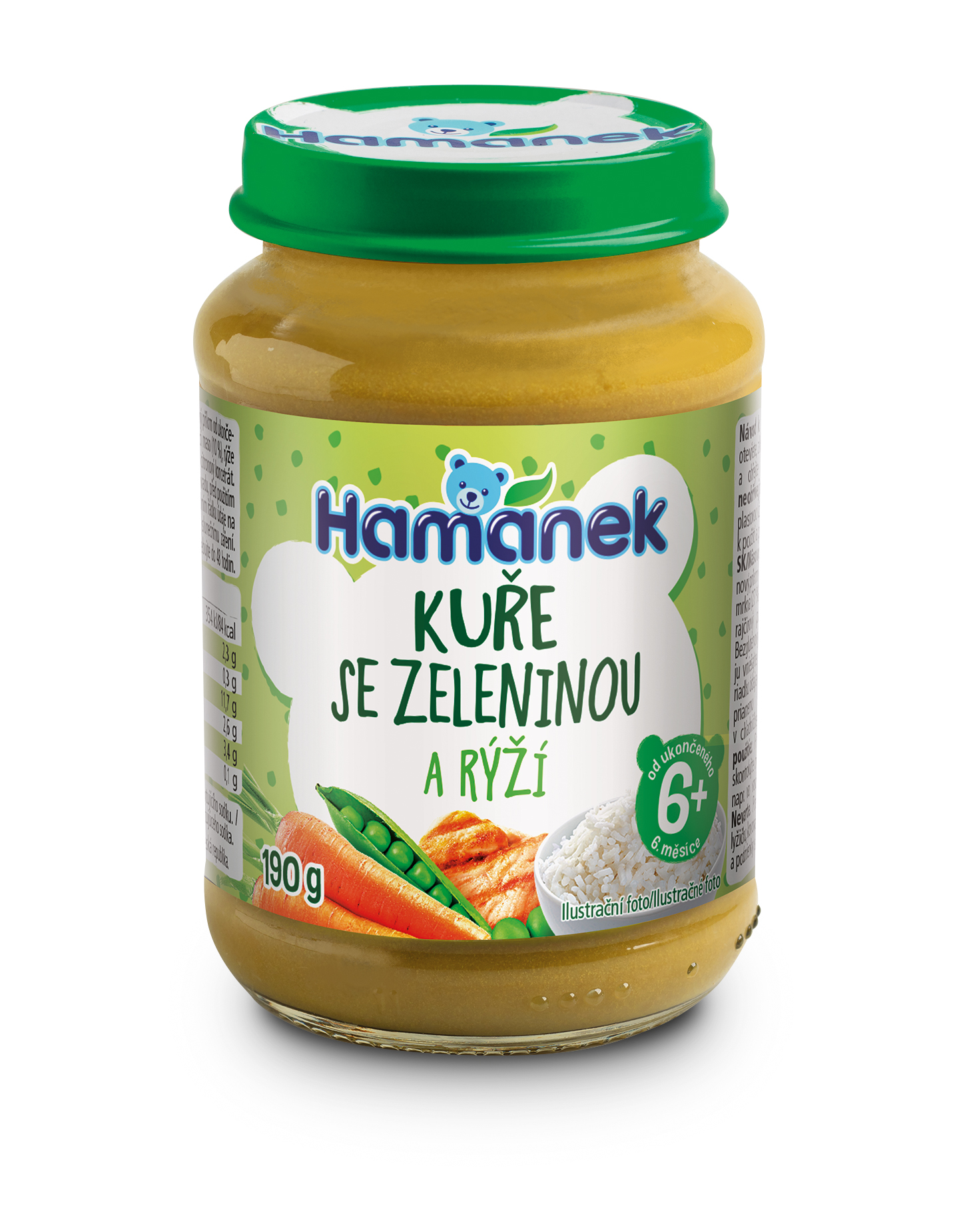 Hamánek Kurča so zeleninou a ryžou 6m+ (190 g)