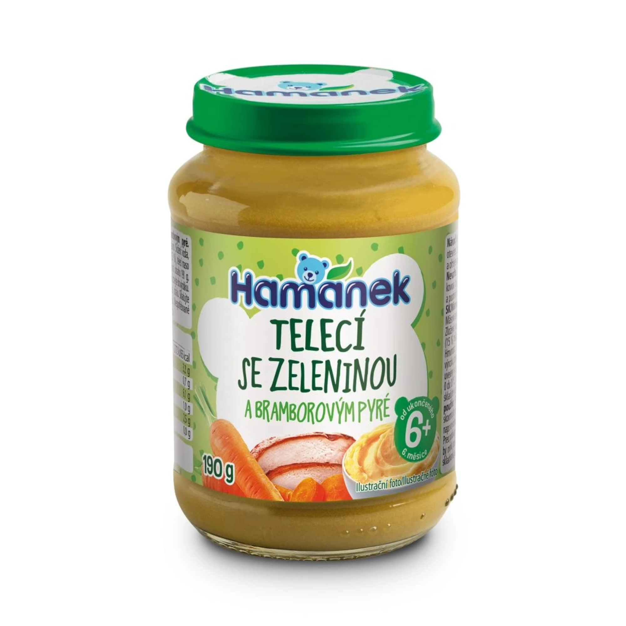 Hamánek Teľacie so zeleninou a zemiakovým pyré 6m+ (190 g)