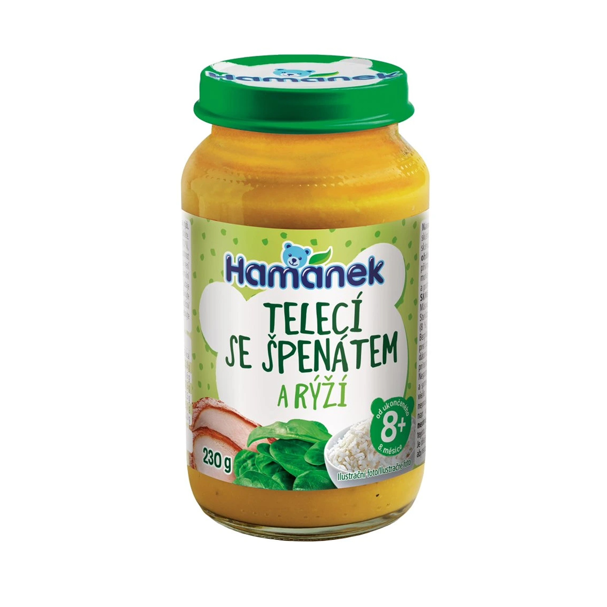 Hamánek Teľacie so špenátom a ryžou 8m+ (230 g)