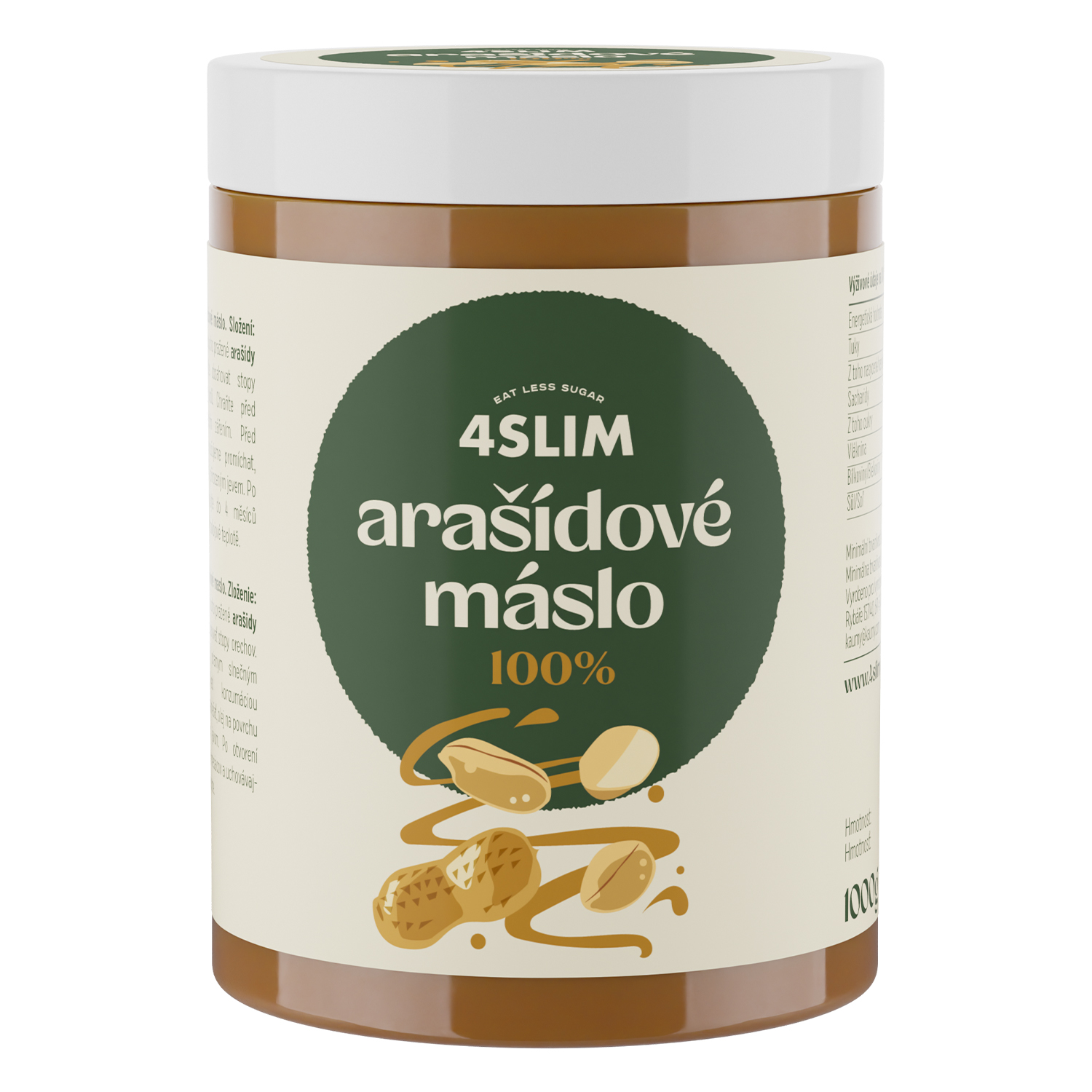 4Slim 100% Arašidové maslo (1000 g)