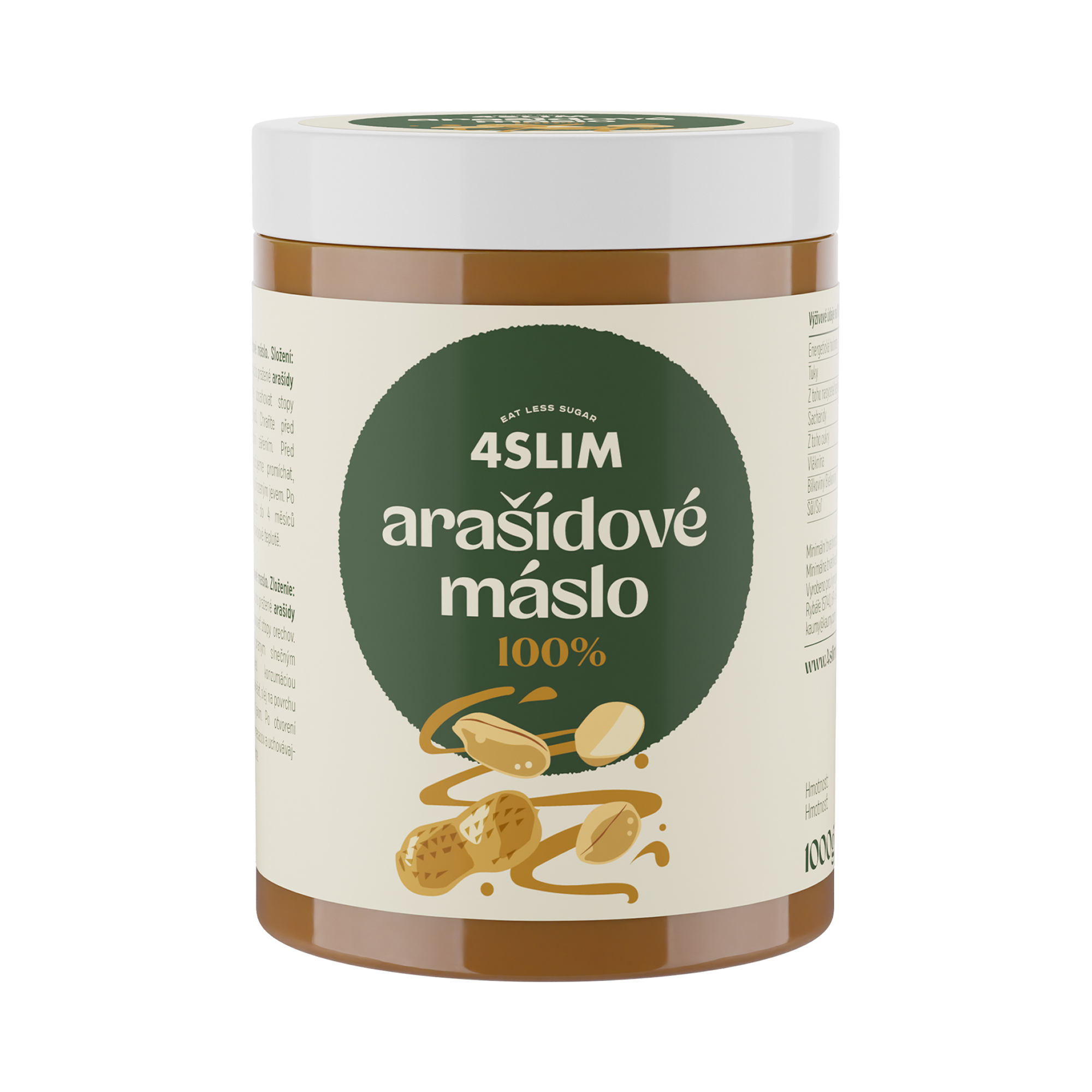 4Slim Arašidové maslo 100% (1000 g)