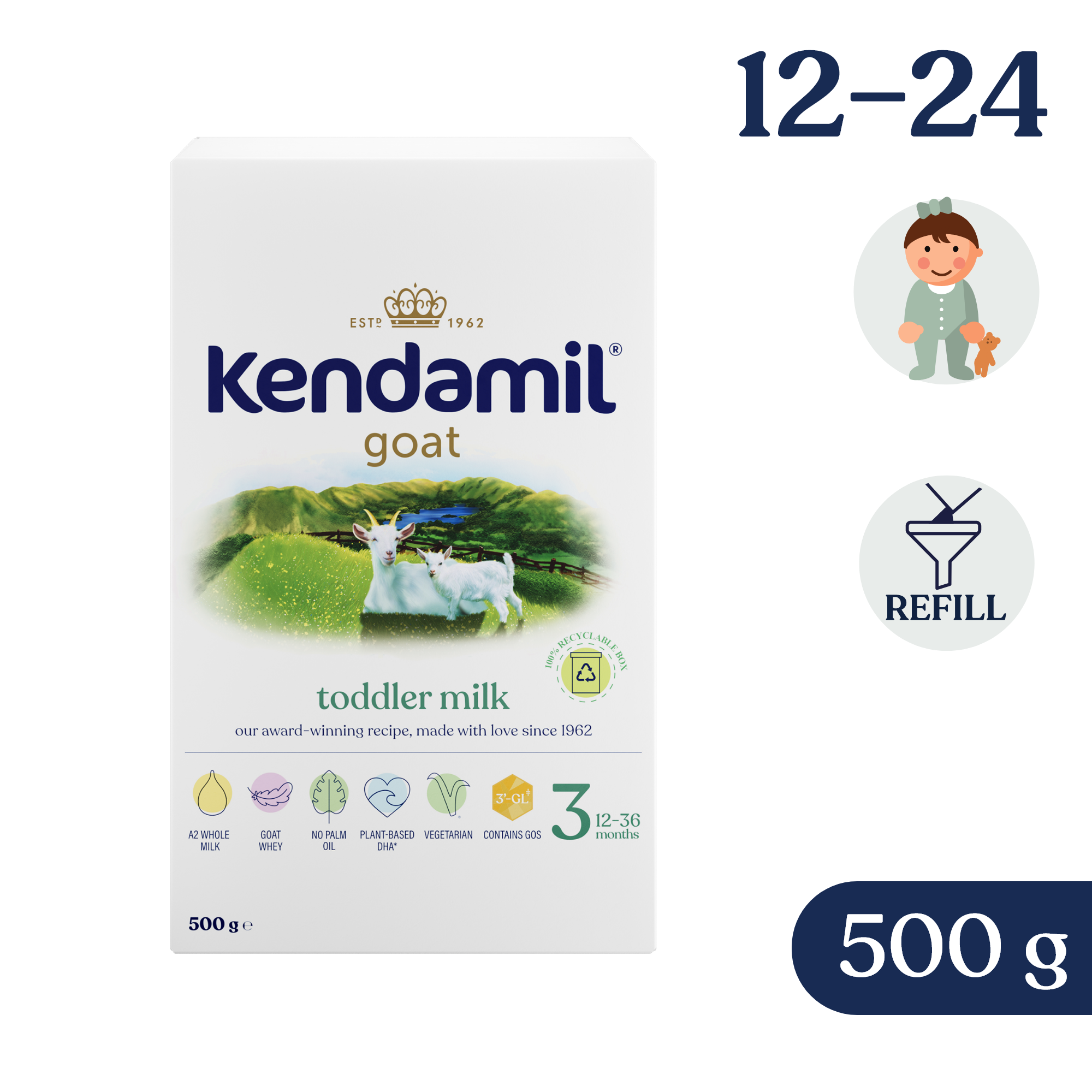 Kendamil Kozie batoľacie mlieko 3 (500 g)