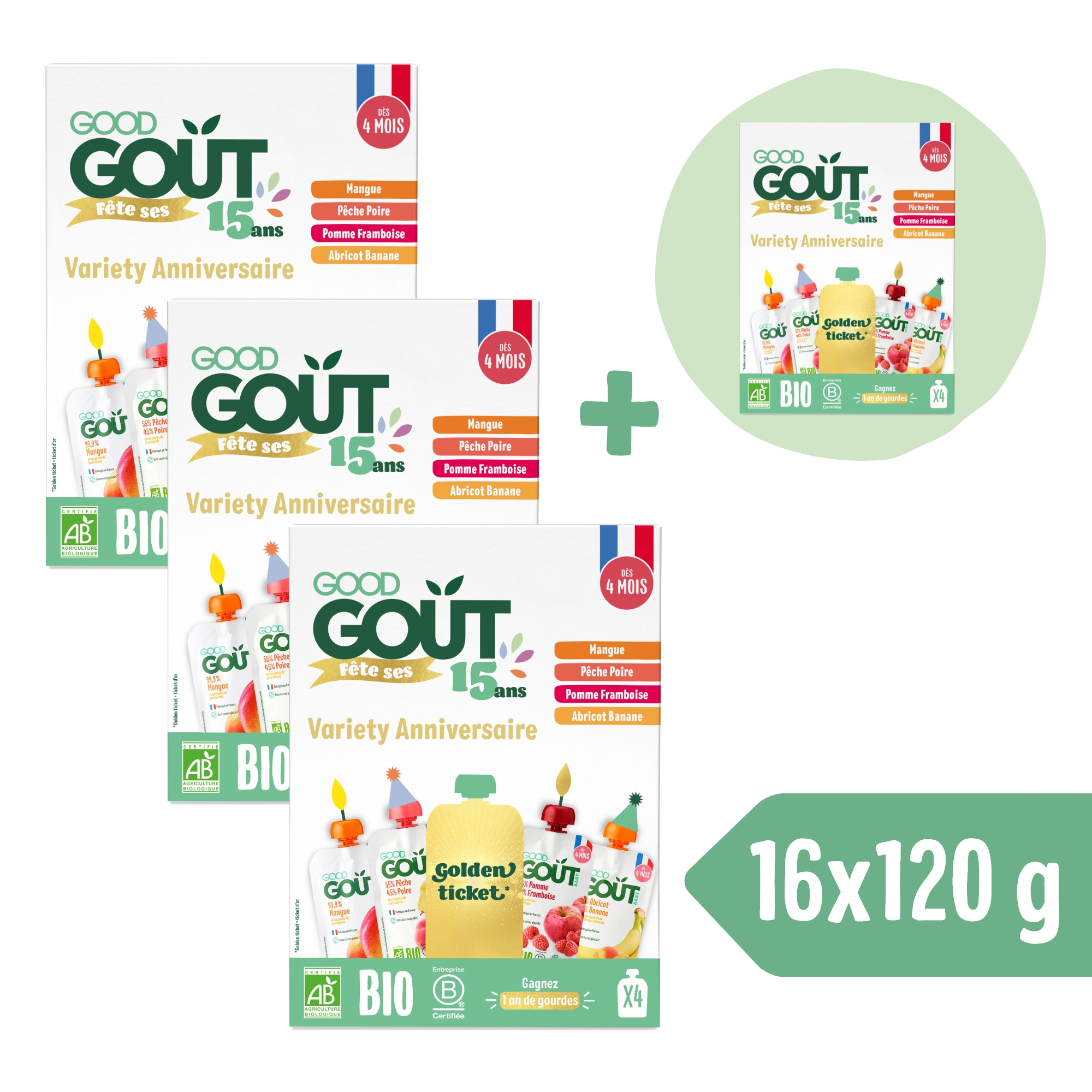 3+1 ZADARMO: Good Gout BIO Ovocný Jackpot (4×120 g)