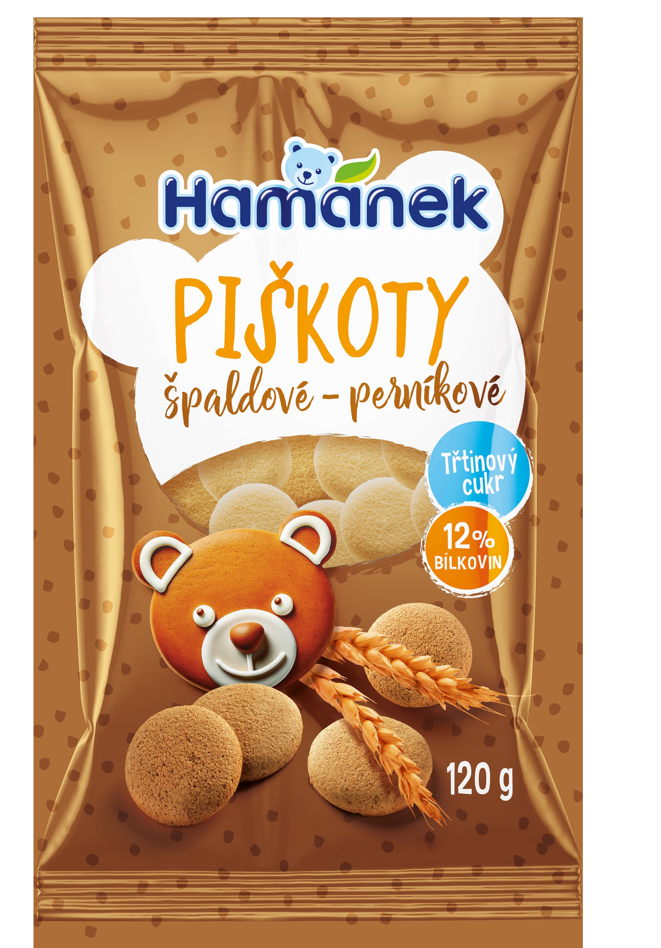 Špaldové piškóty Hamánek s perníkovou príchuťou (120 g)