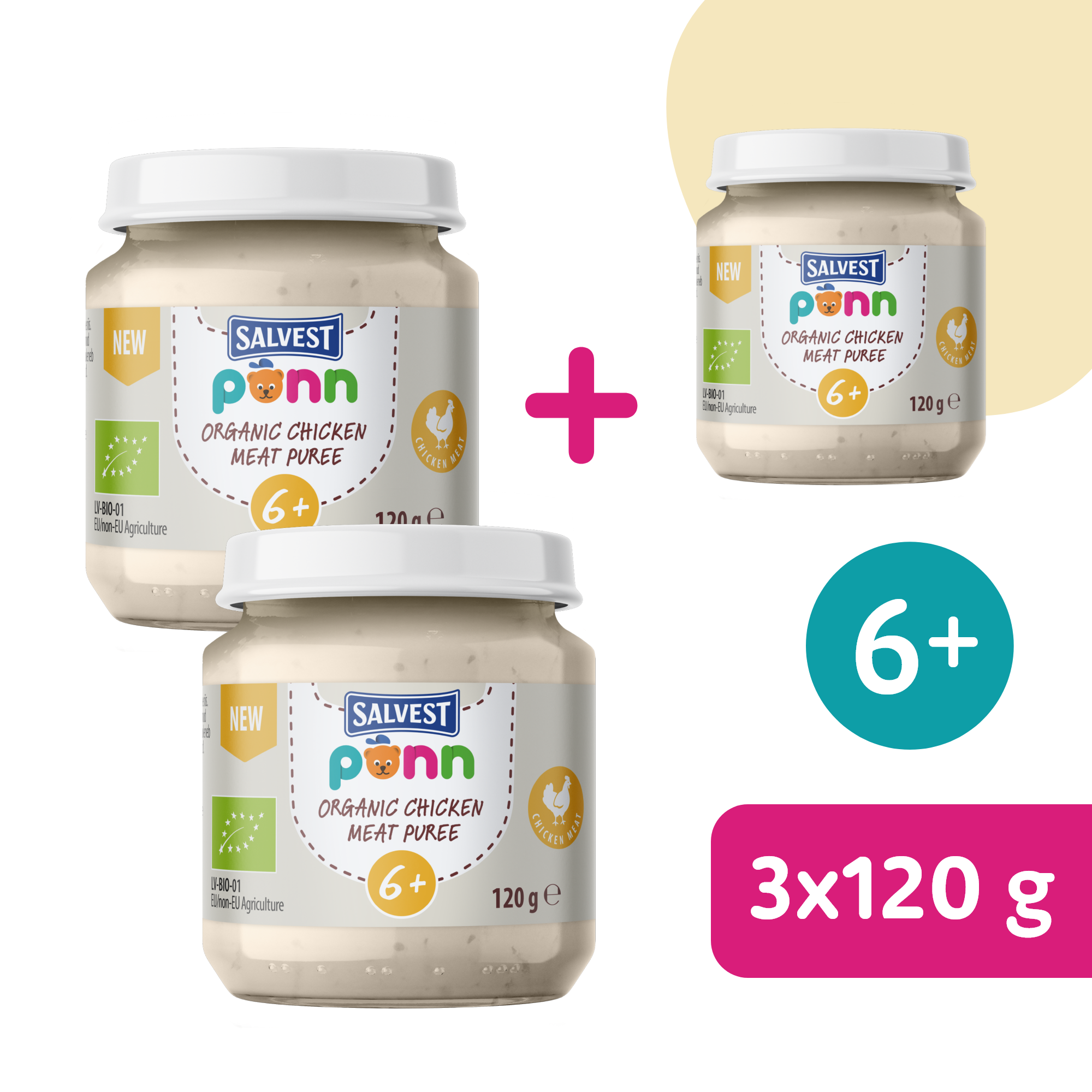 2+1 ZADARMO: SALVEST Põnn BIO Kuracie pyré (120 g)