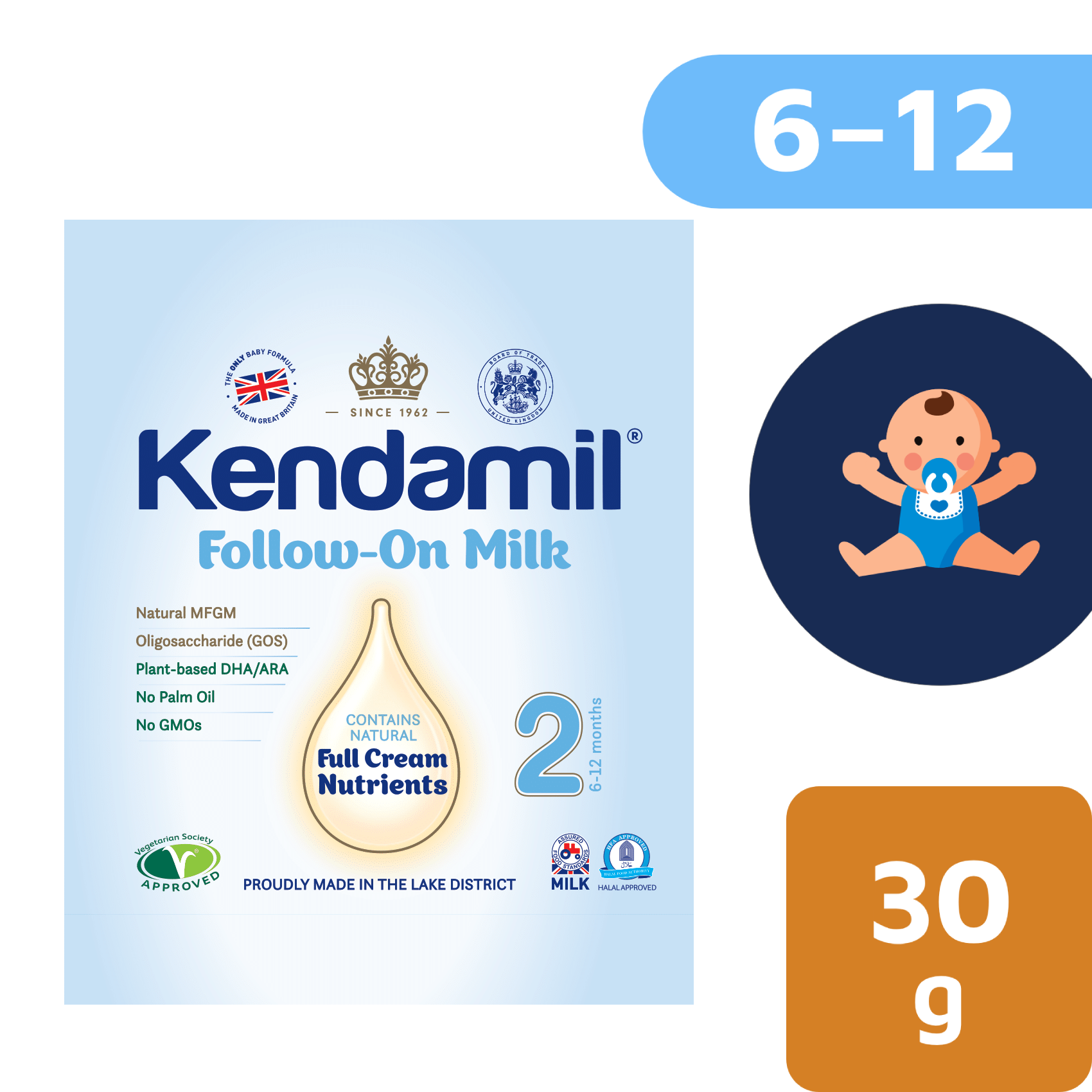E-shop Kendamil pokračovacie dojčenské mlieko 2 (30 g) DHA+