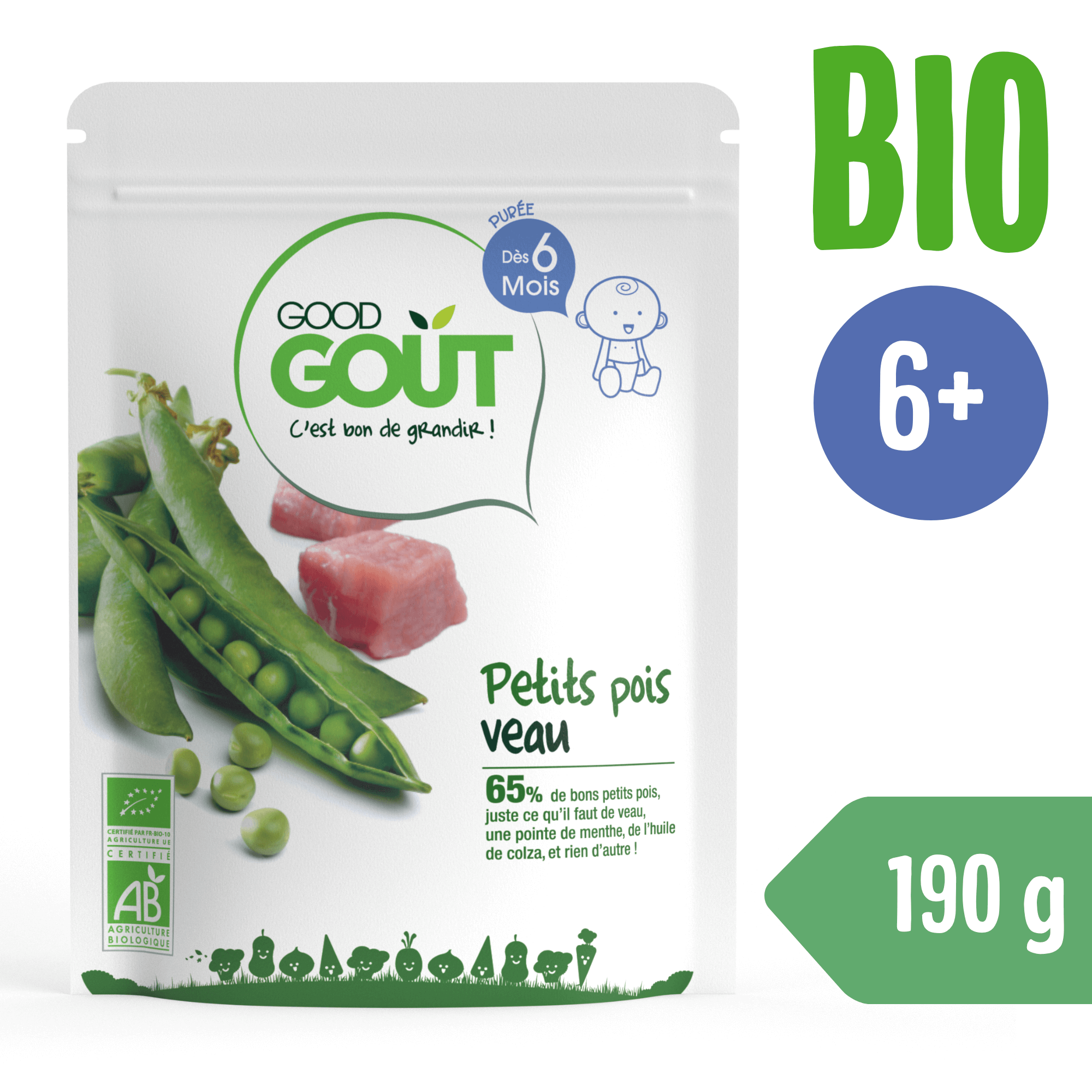 E-shop Good Gout BIO Hrášok s teľacím mäsom (190 g)