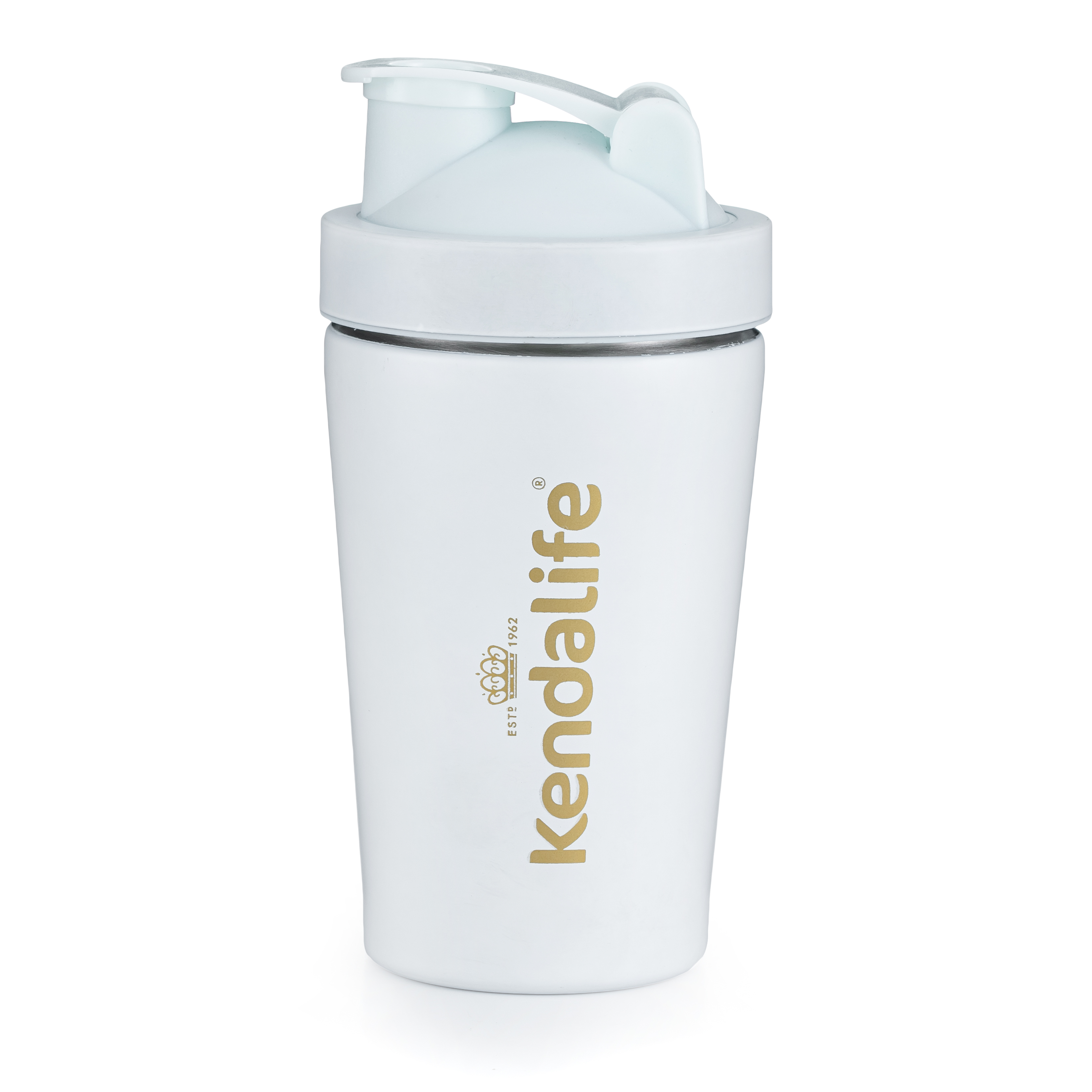 E-shop Shaker Kendalife nerezový biely (600 ml)