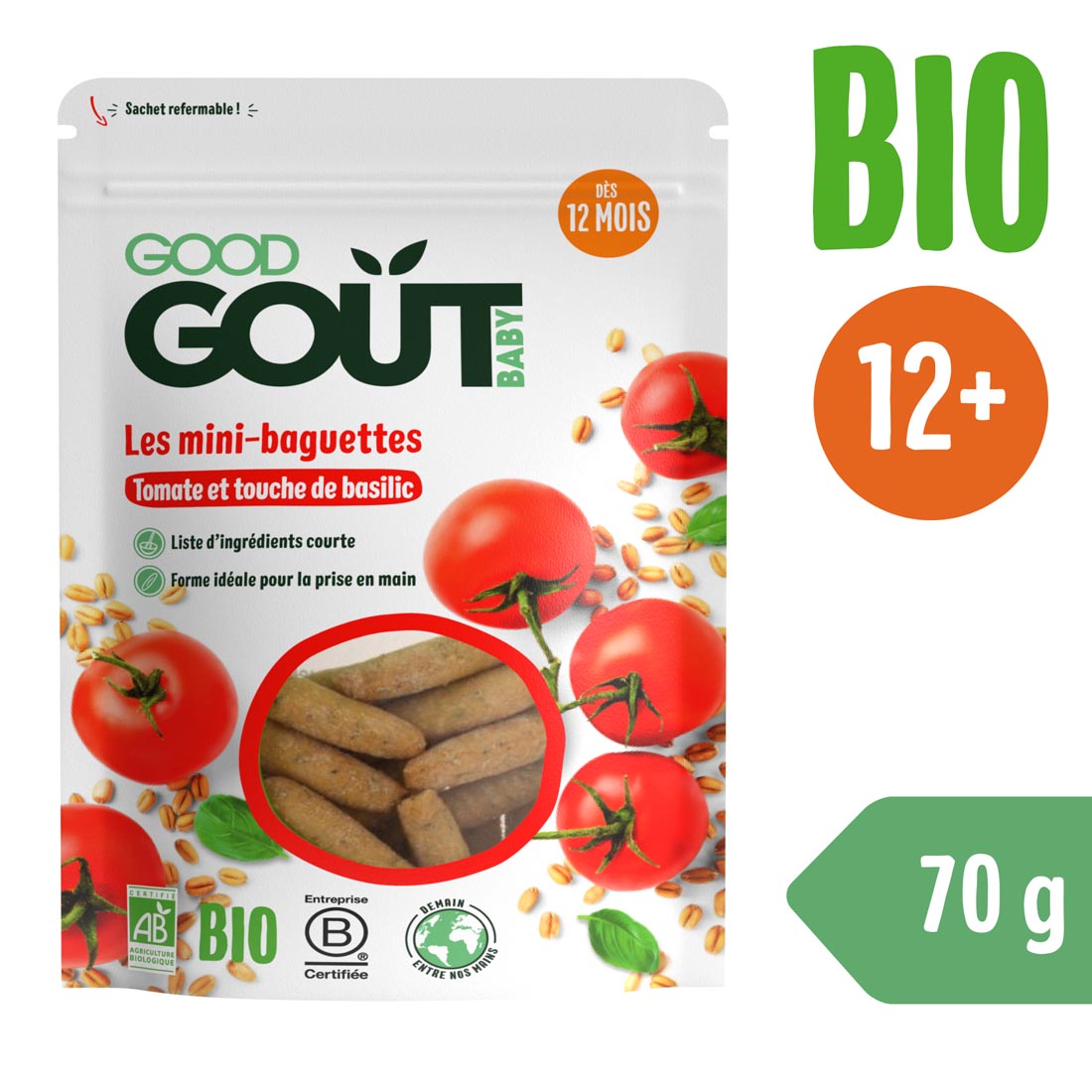 E-shop Good Gout BIO Mini bagetky s paradajkami (70 g)