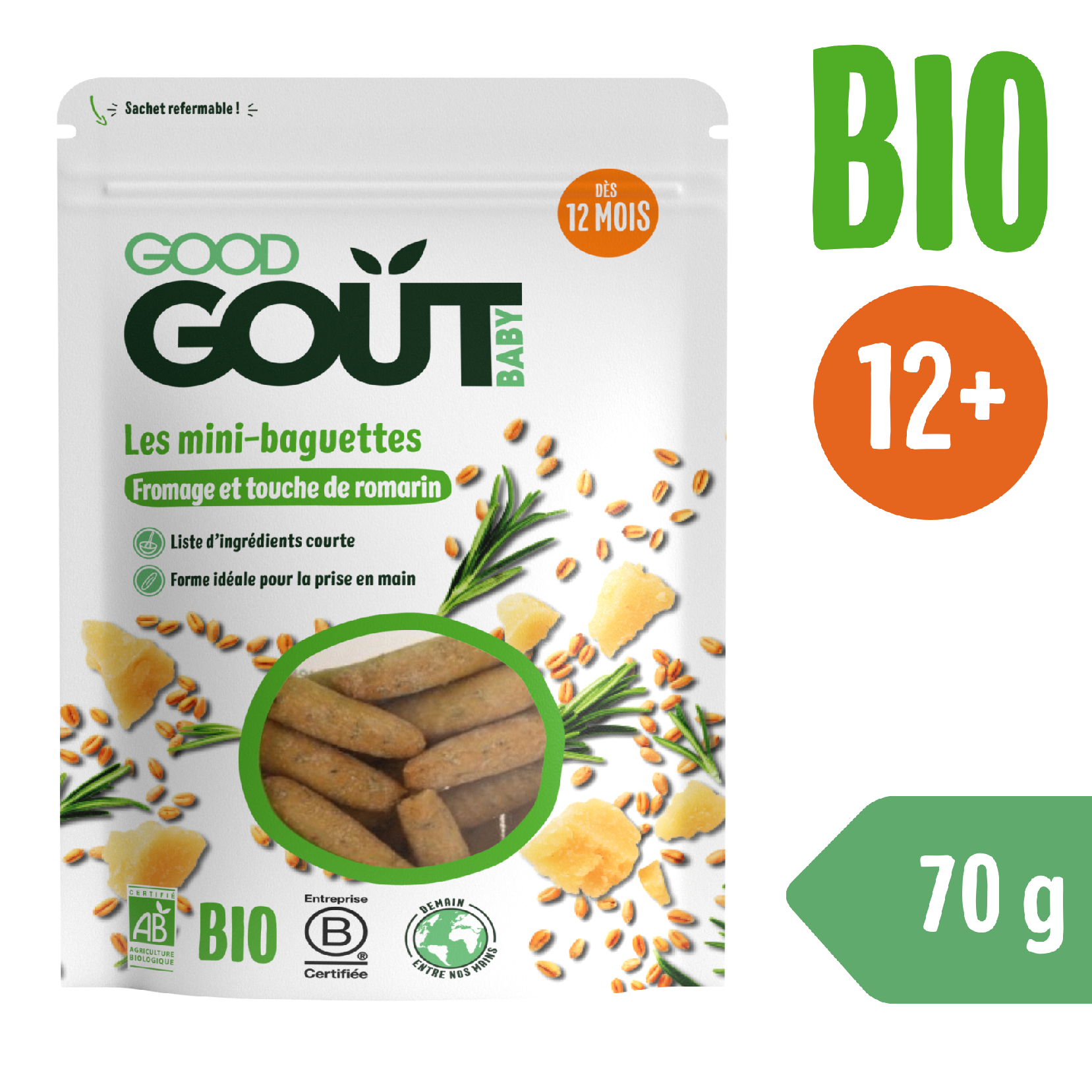 E-shop Good Gout BIO Mini bagetky s rozmarínom a syrom (70 g)