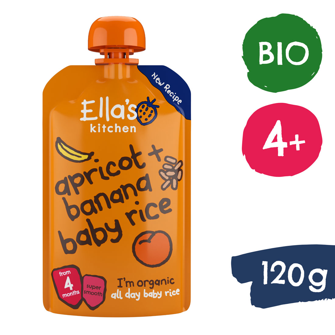 E-shop Ella's Kitchen BIO Detská ryža, banán a marhuľa (120 g)