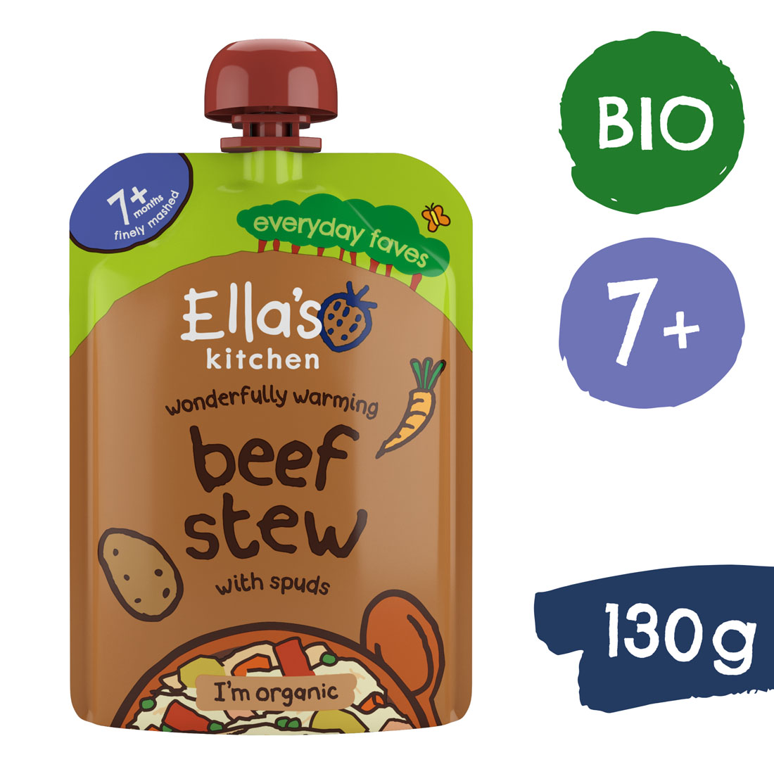 Ella's Kitchen BIO Dusené hovädzie mäso so zemiakmi (130 g)