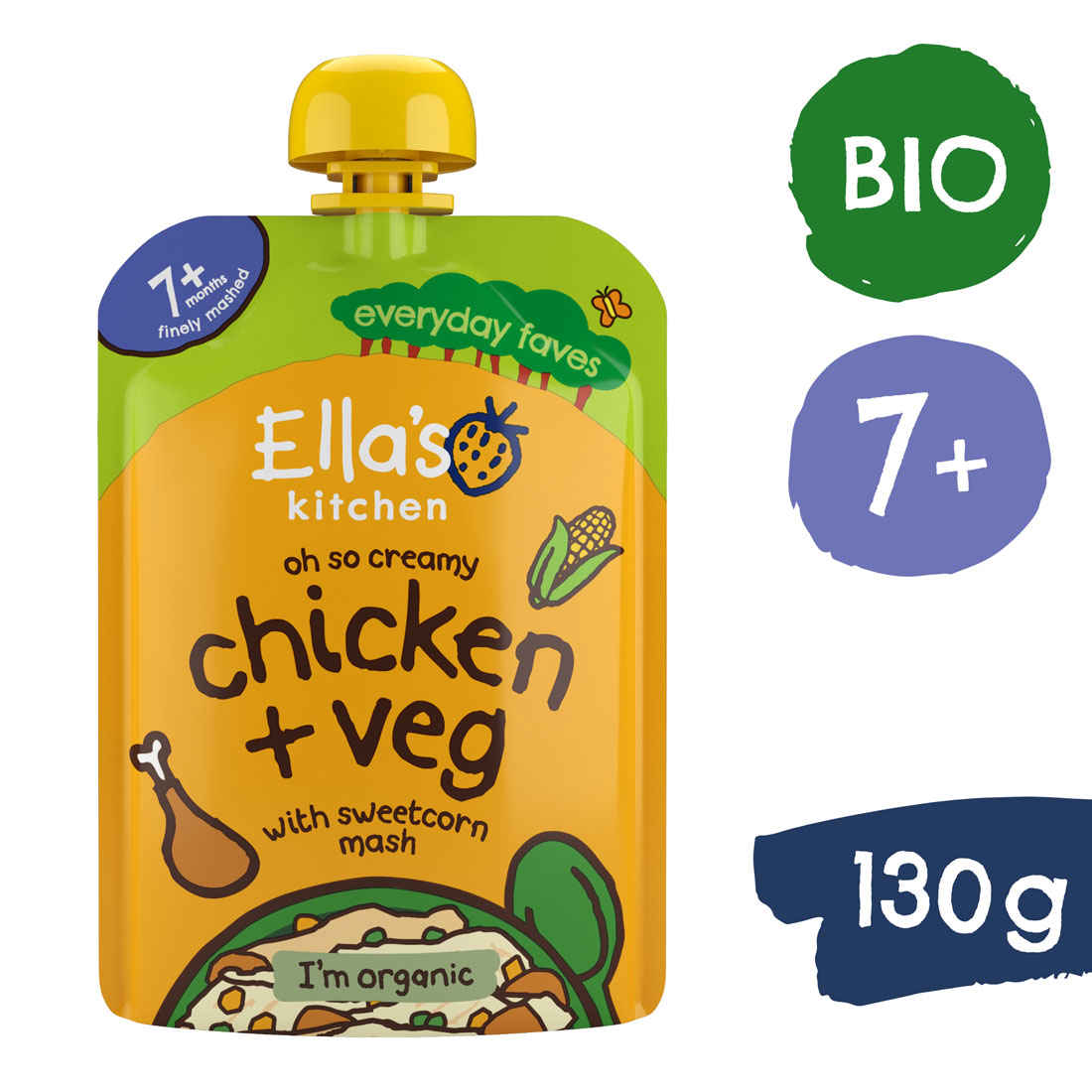 Ella's Kitchen BIO Kuriatko s kukuričnou kašou (130 g)
