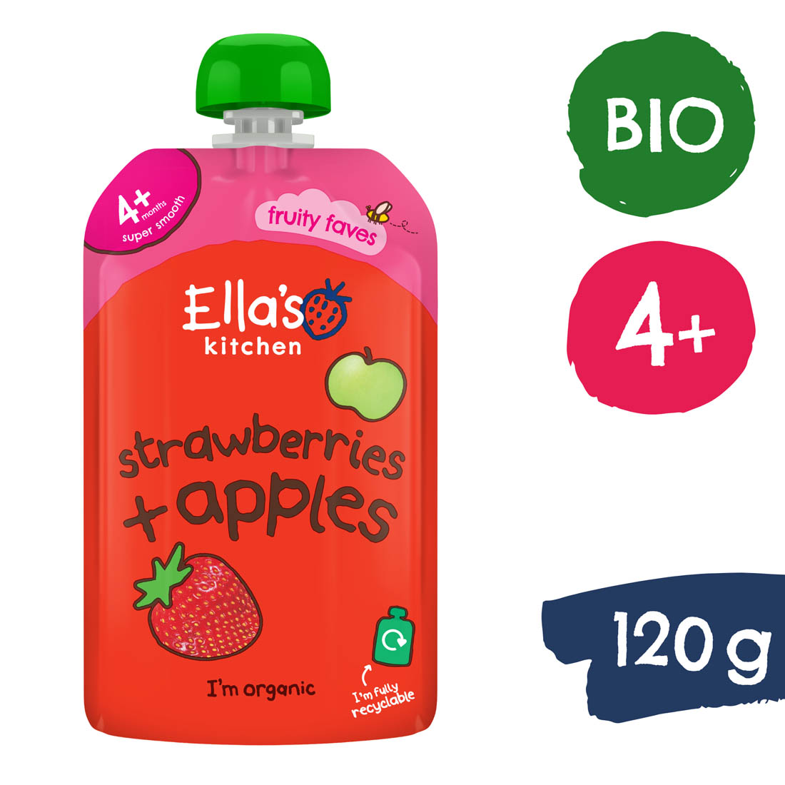 Ella's Kitchen BIO Jahoda a jablko (120 g)