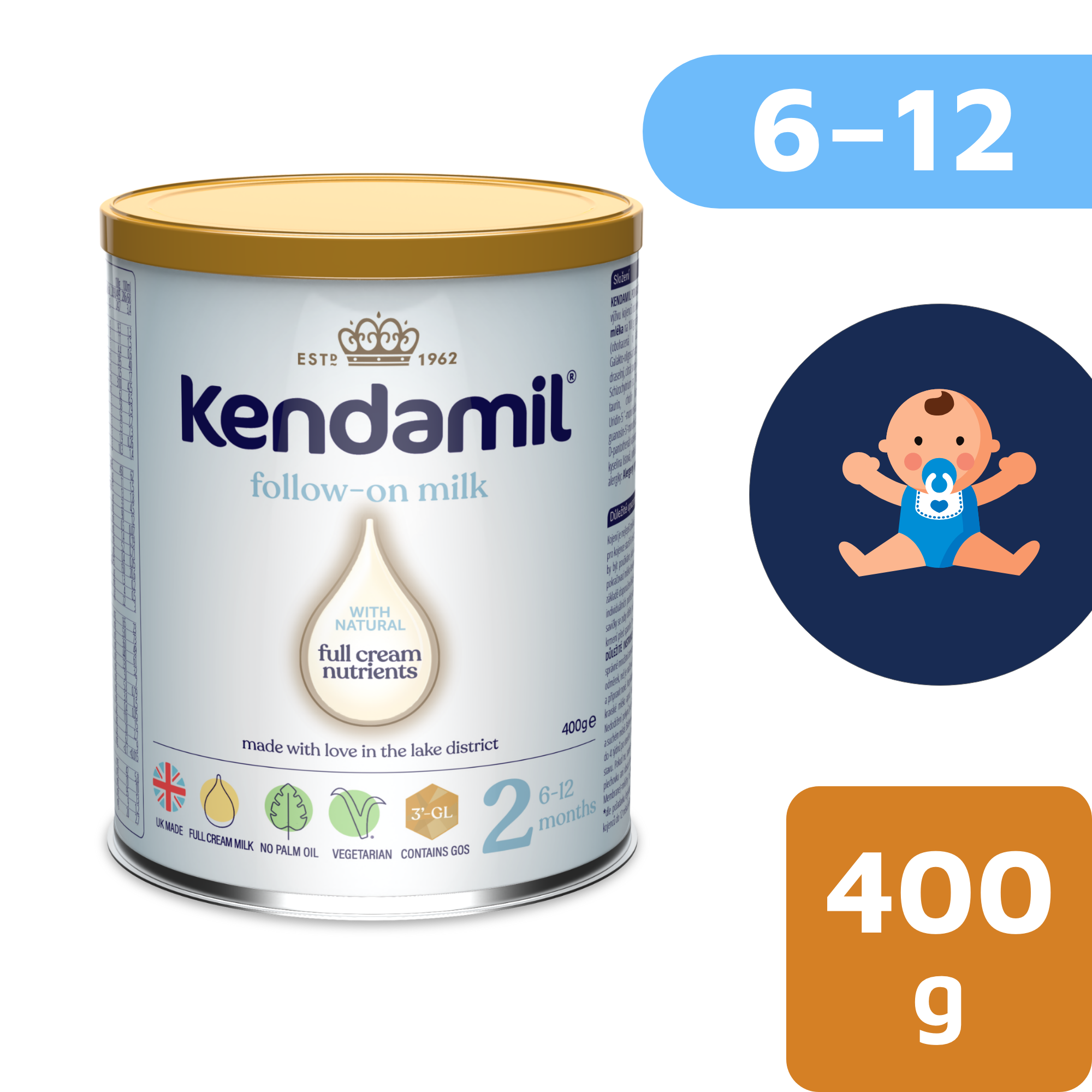 Kendamil pokračovacie dojčenské mlieko 2 (400 g) DHA+