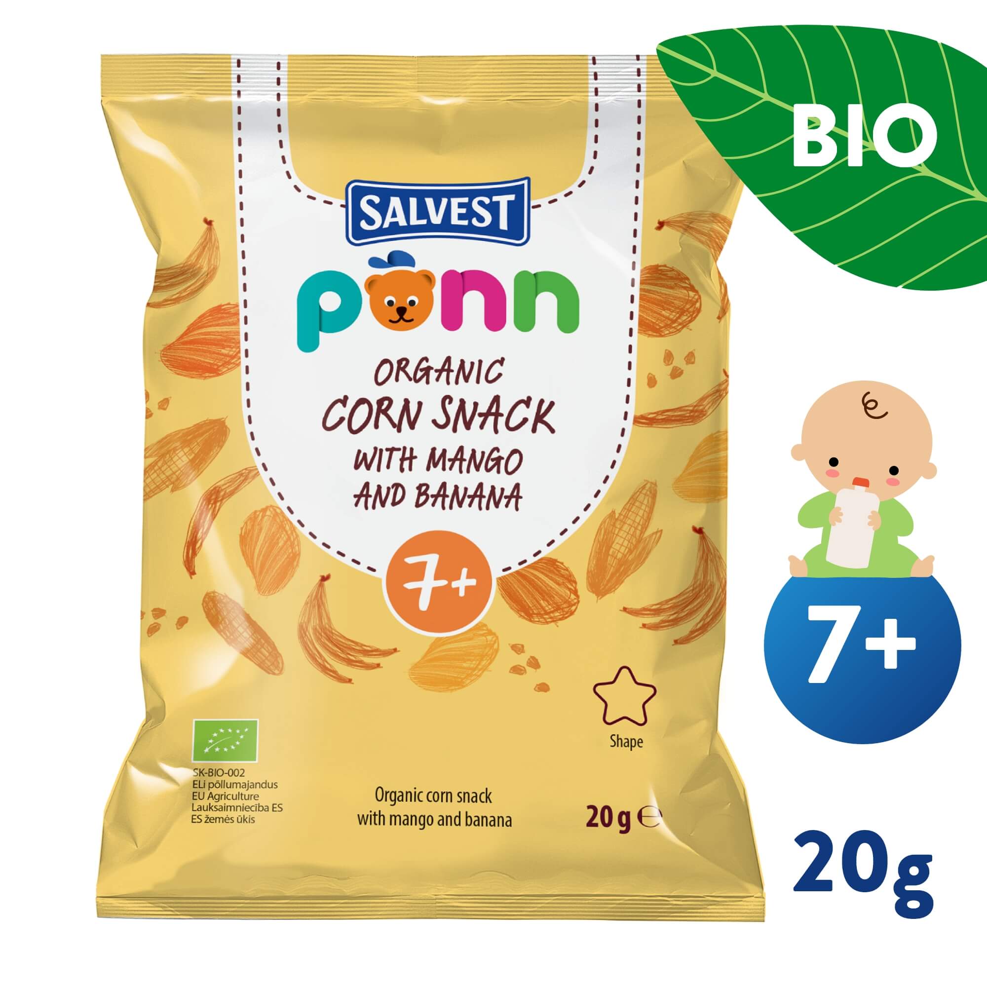 SALVEST Põnn BIO Mangové chrumky (20 g)
