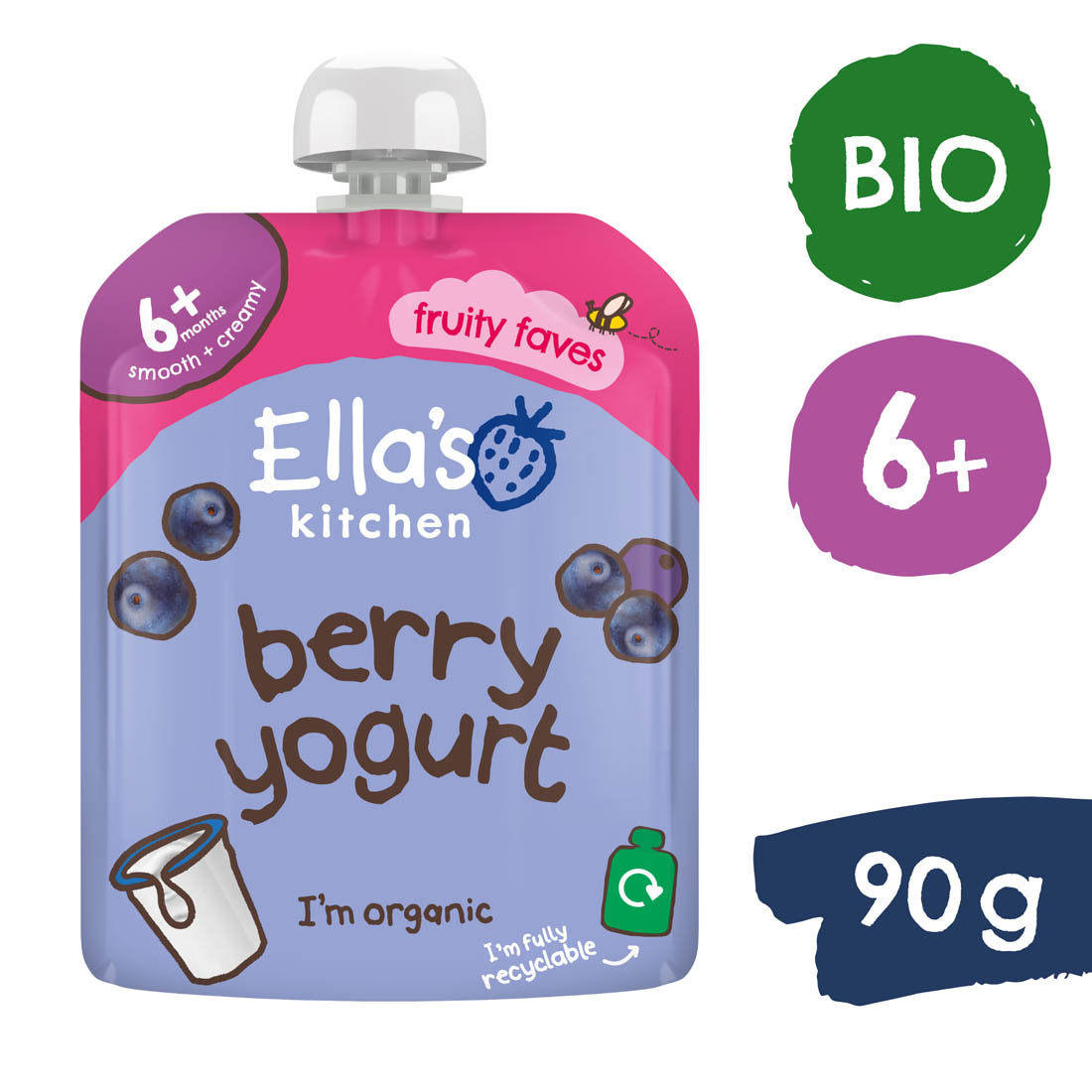 Ella's Kitchen BIO Čučoriedky s jogurtom (90 g)