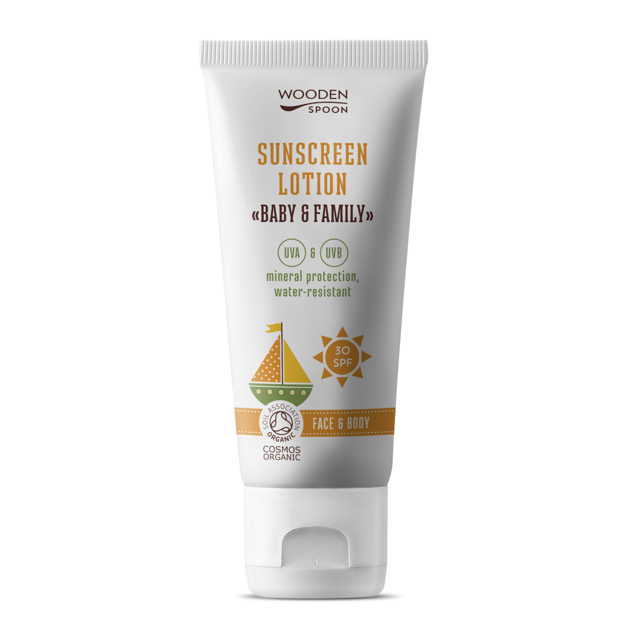 WoodenSpoon Baby & Family opaľovacie telové mlieko SPF30 100 ml