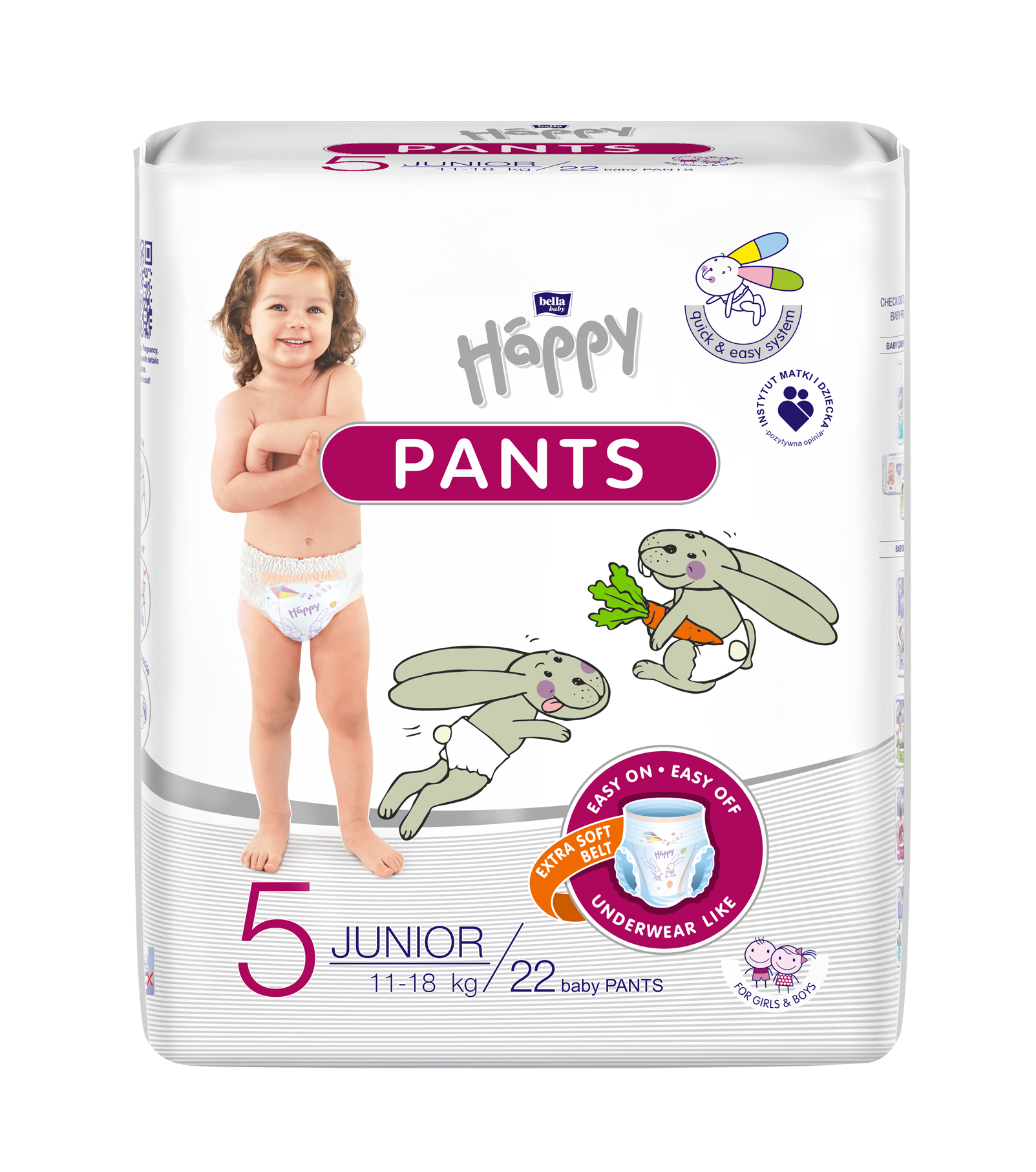 Bella Happy Pants Detské plienkové nohavičky Junior veľ. 5 (22 ks)