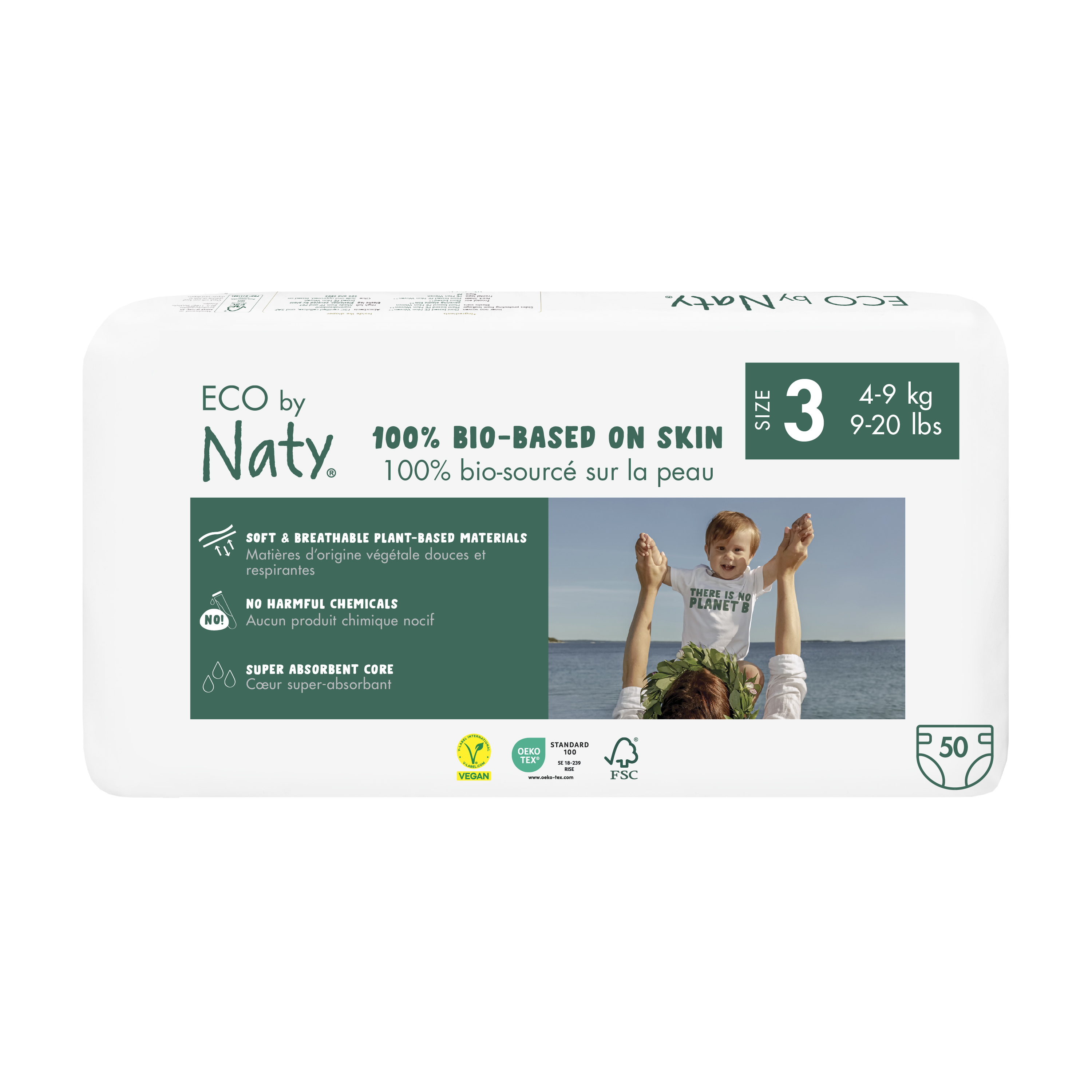Eco by Naty Midi 4–9 kg (50 ks), eko plienky