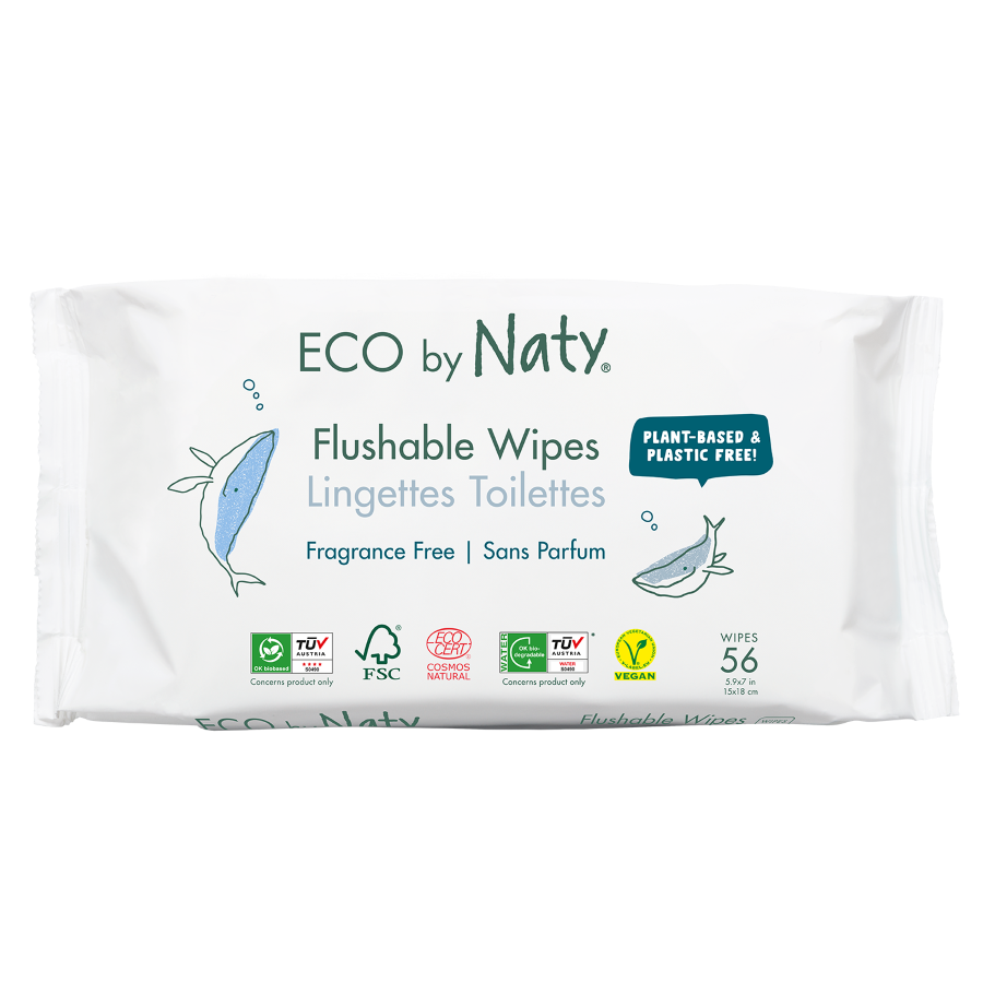 Eco by Naty Vlhčené obrúsky bez vône ECO, splachovateľné (56 ks)