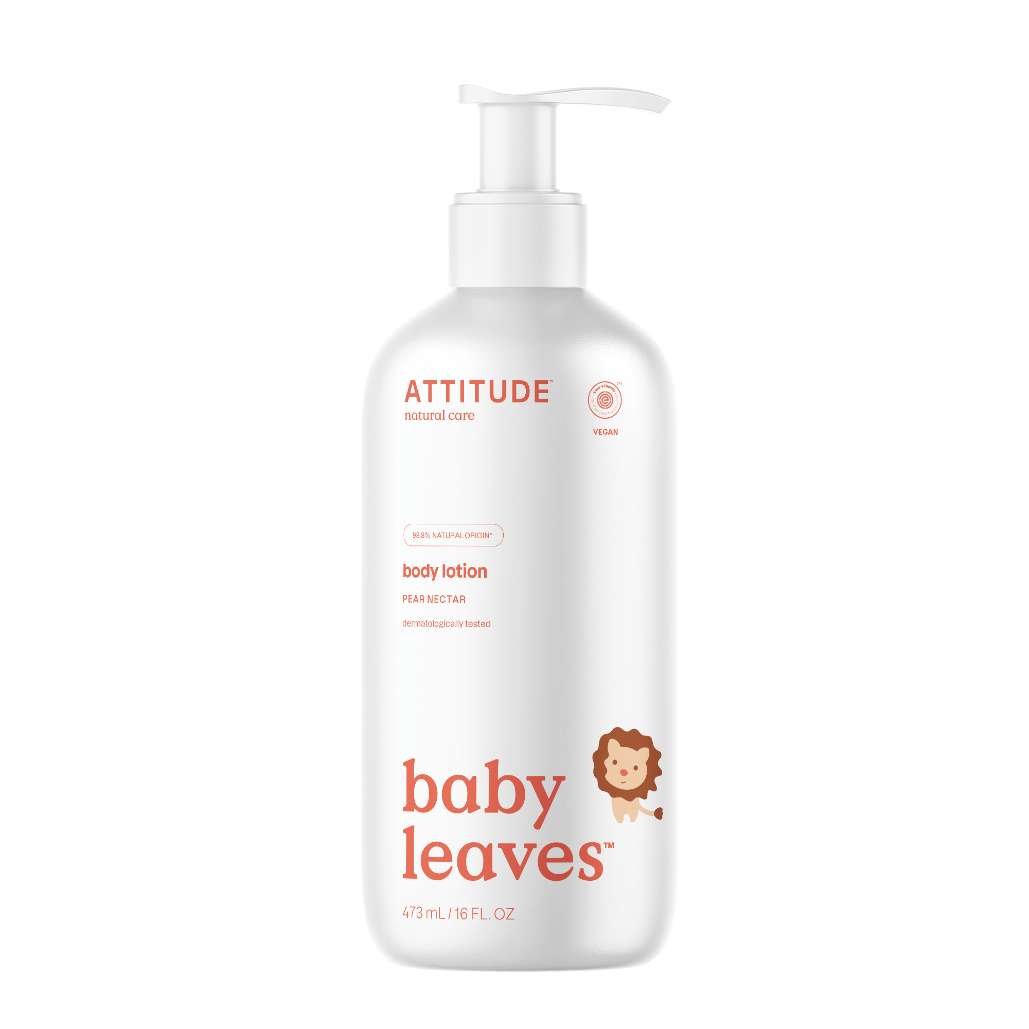 Attitude Baby leaves Detské telové mlieko s vôňou hruškovej šťavy (473 ml)