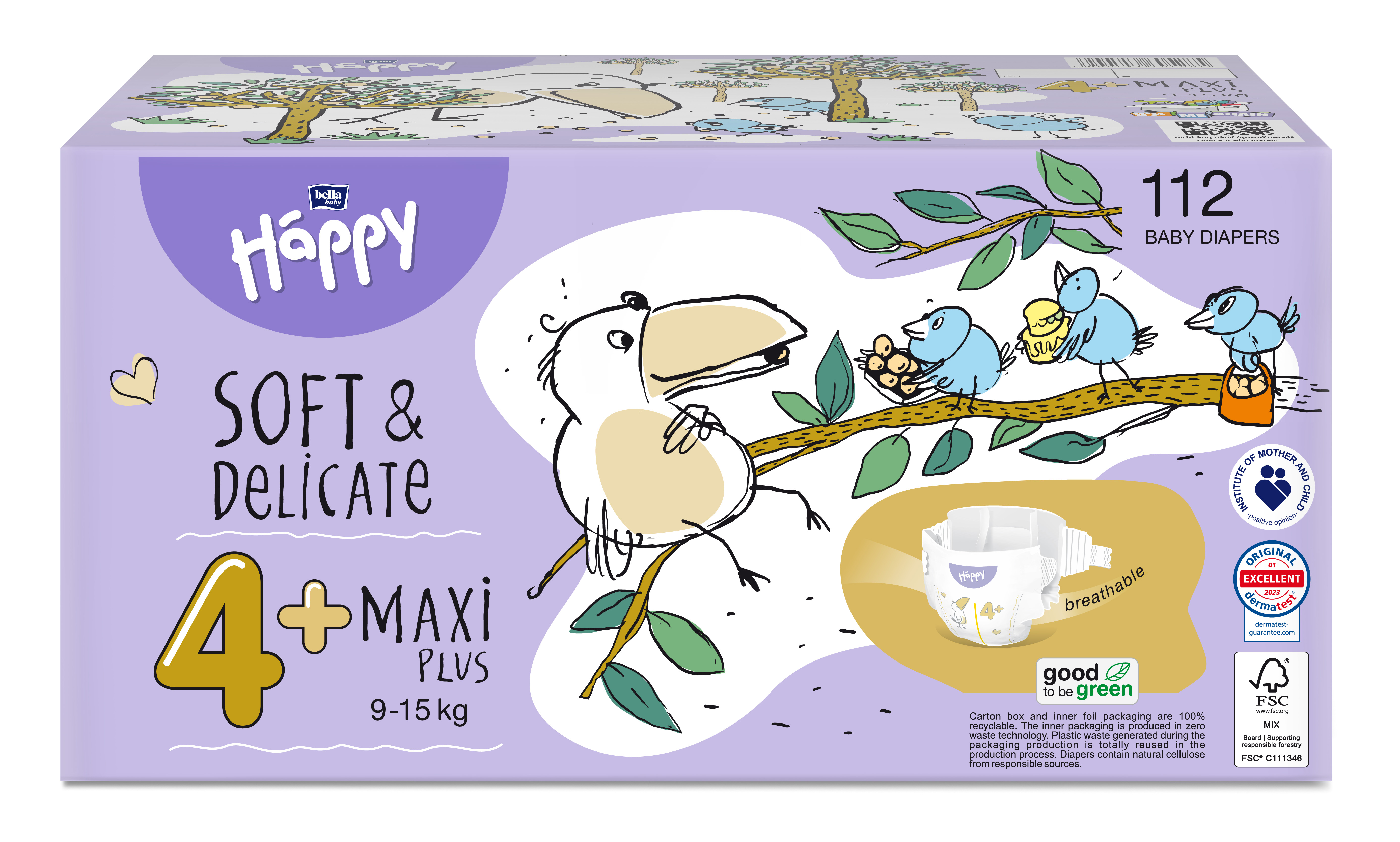 Bella Baby Happy Detské plienky Maxi Toy Plus Box veľ 4+ (112 ks)