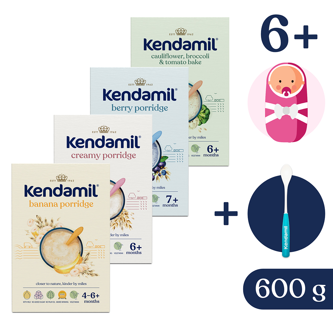 Kendamil Variácie mliečnych kaší (600 g)