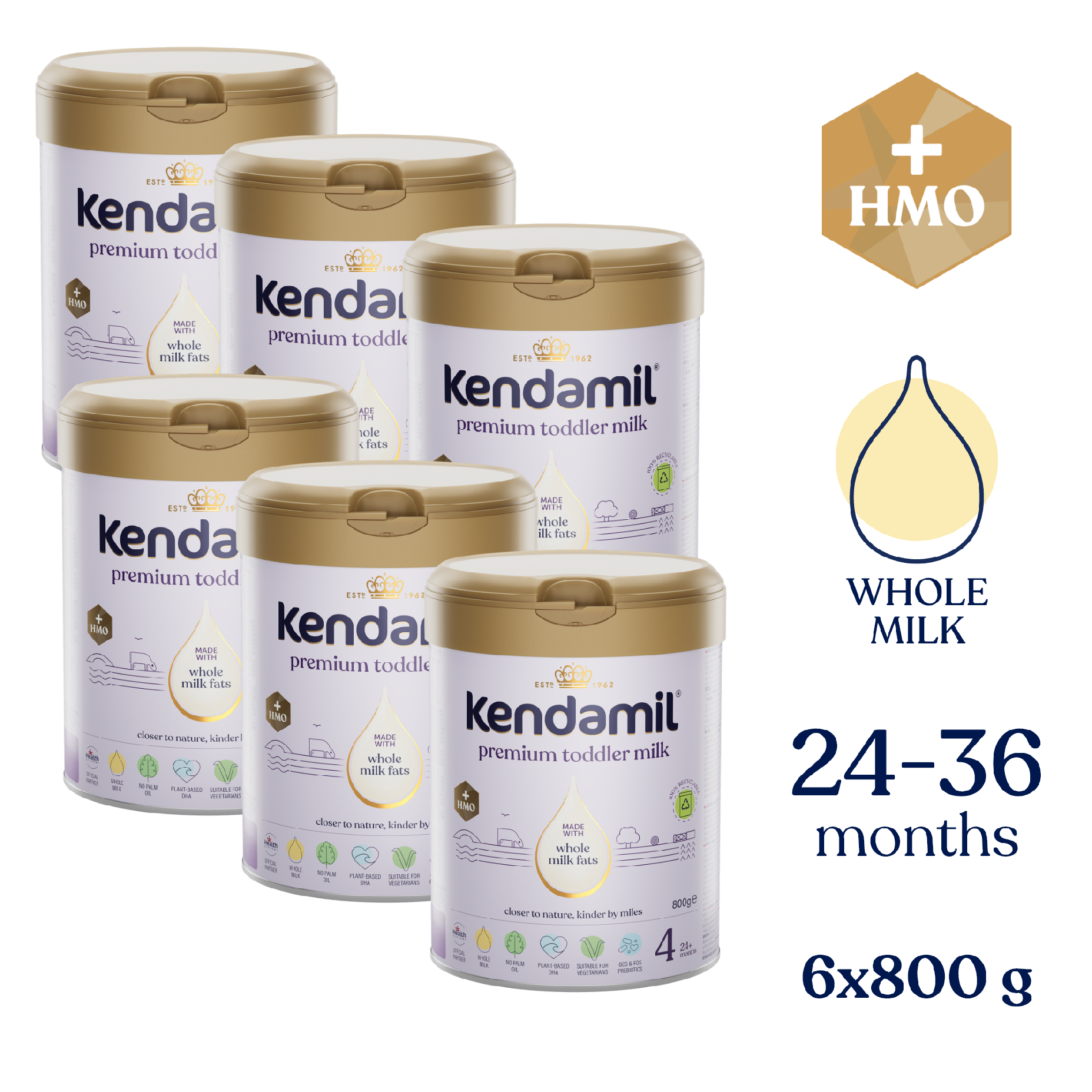 6x Kendamil Premium 4 HMO+ (800 g)