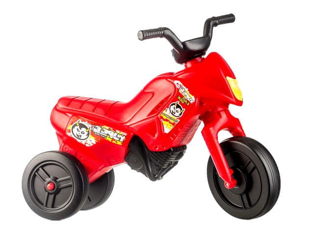Enduro Yupee Červené odrážadlo, výška sedadla 26 cm, nosnosť do 25 kg, od 12 mesiacov