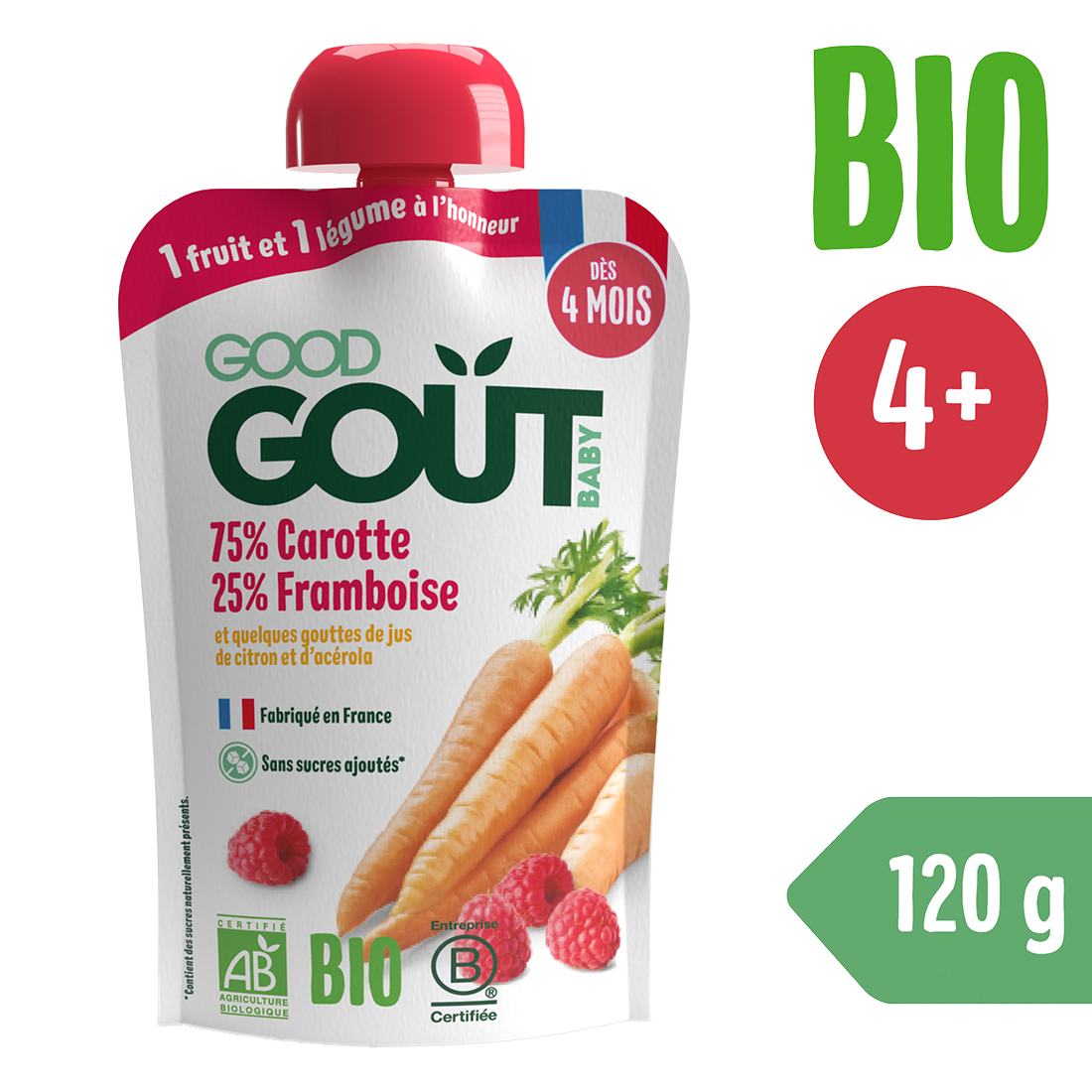 Good Gout BIO Mrkva s malinami (120 g)