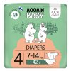 Moomin Baby 4 Maxi 7–14 kg (126 ks), mesačné balenie eko plienok