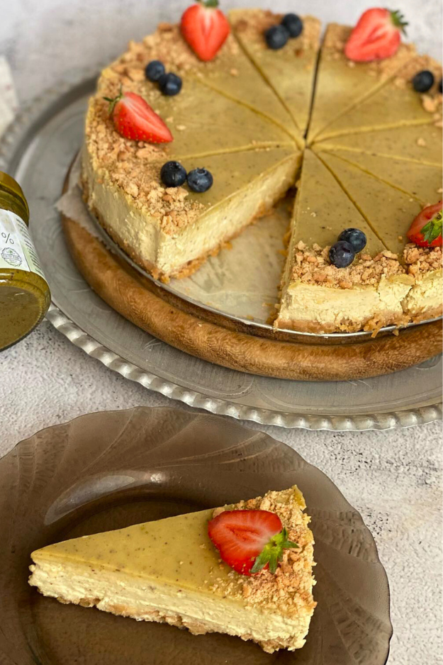 Pistáciový cheesecake