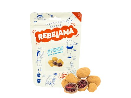 Lyofilizované ( mrazom sušené ) černice v mliečnej čokoláde so škoricou 50gr.