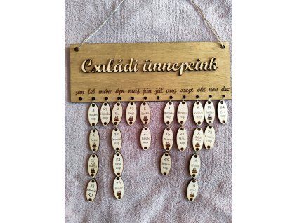 Családi öröknaptár - tábla