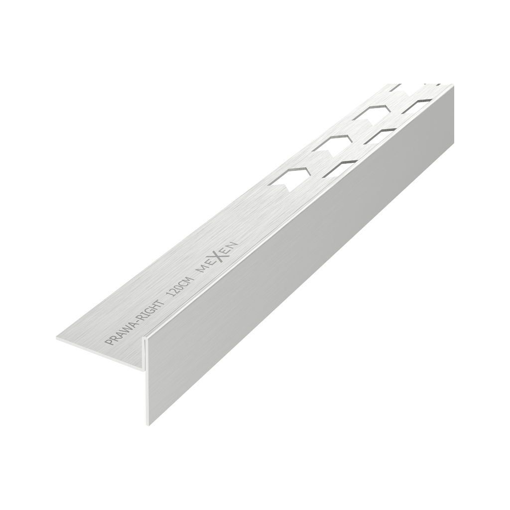 Mexen Line-B, spádová lišta 120 cm, pravá, broušená ocel, 181001120R