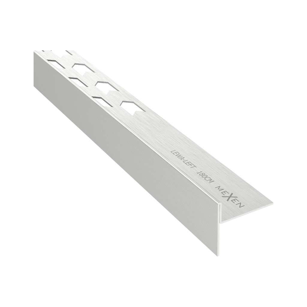 Mexen Line-B, podlahová lišta 180 cm, levá, broušená ocel, 181001180L